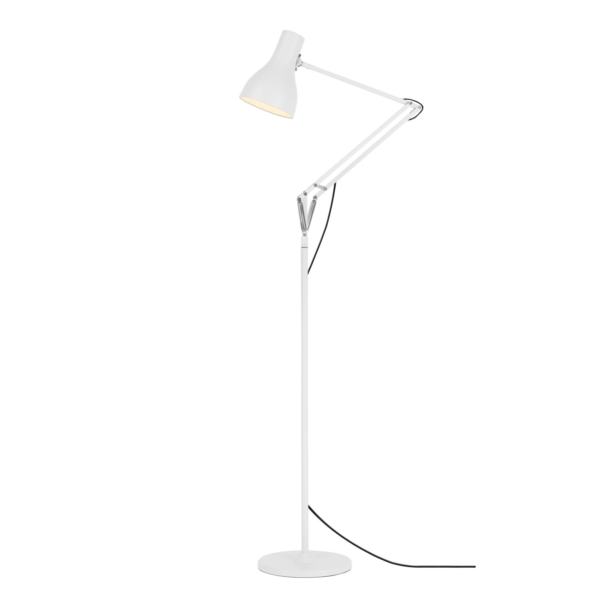 Shown in Alpine White finish and Aluminum shade