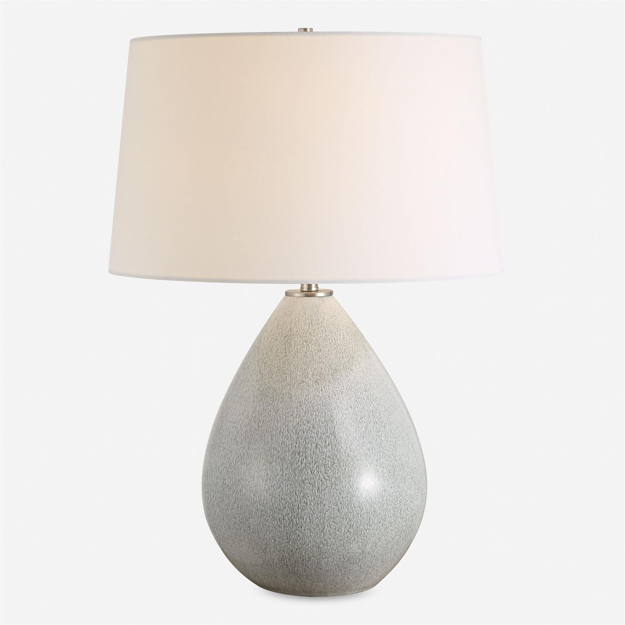 Shown in Gray Glaze finish and Round Drum Hardback  Rolled Edge shade