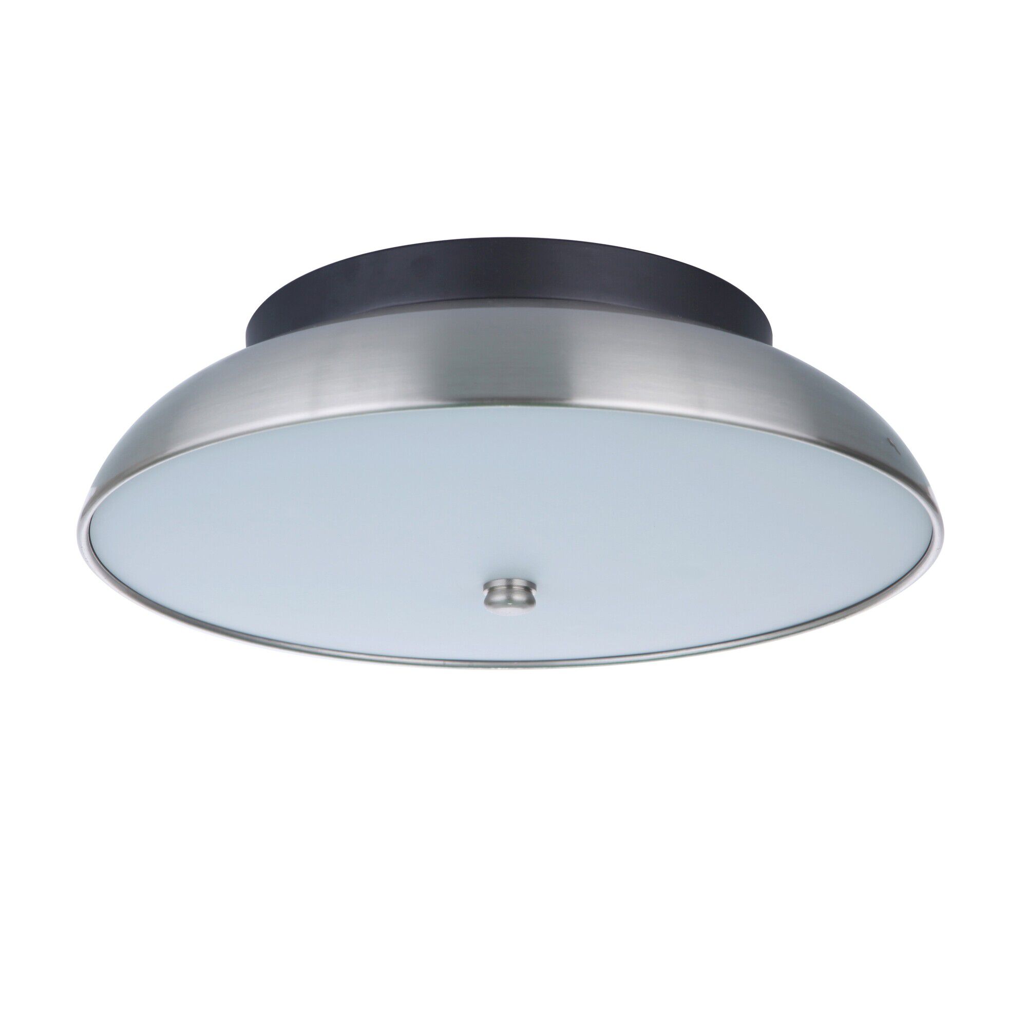 Shown in Flat Black / Brushed Polished Nickel finish and Frosted glass and Acrylic shade