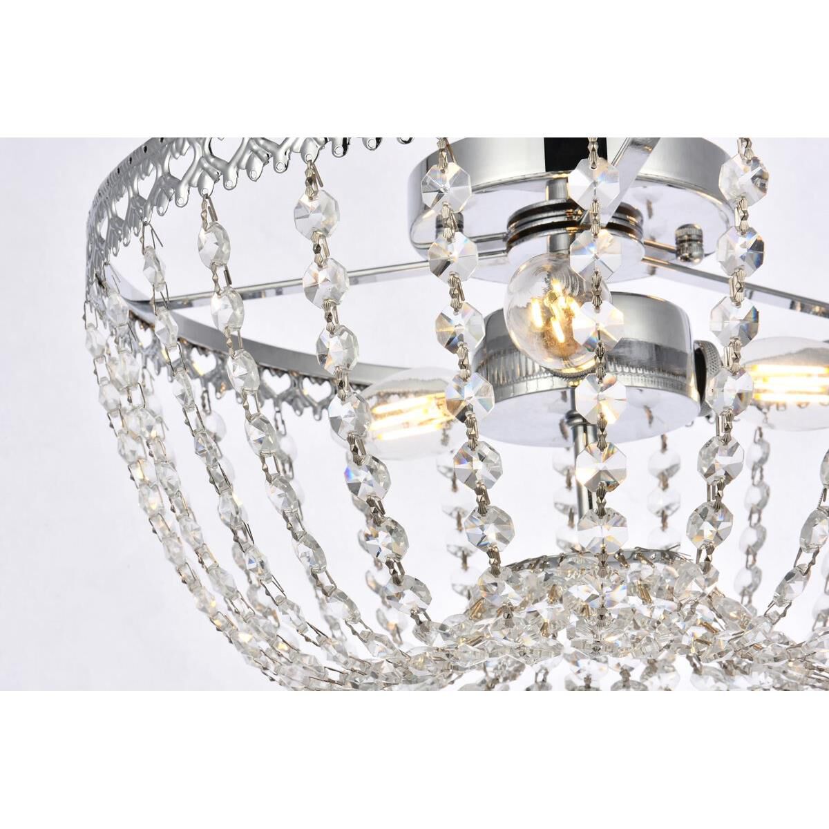 Kylie 14 Inch 3 Light Flush Mount by Elegant Lighting