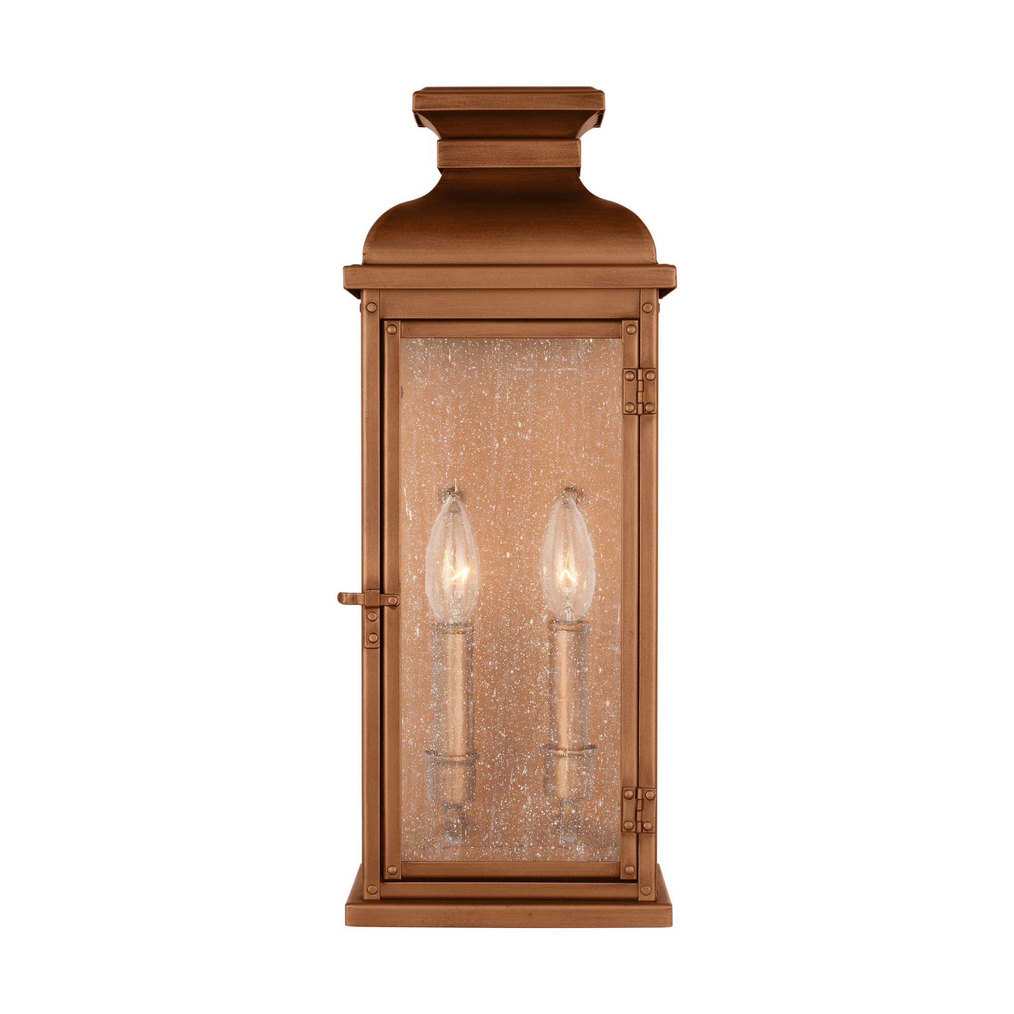 Shown in Natural Copper finish and Clear Seeded glass