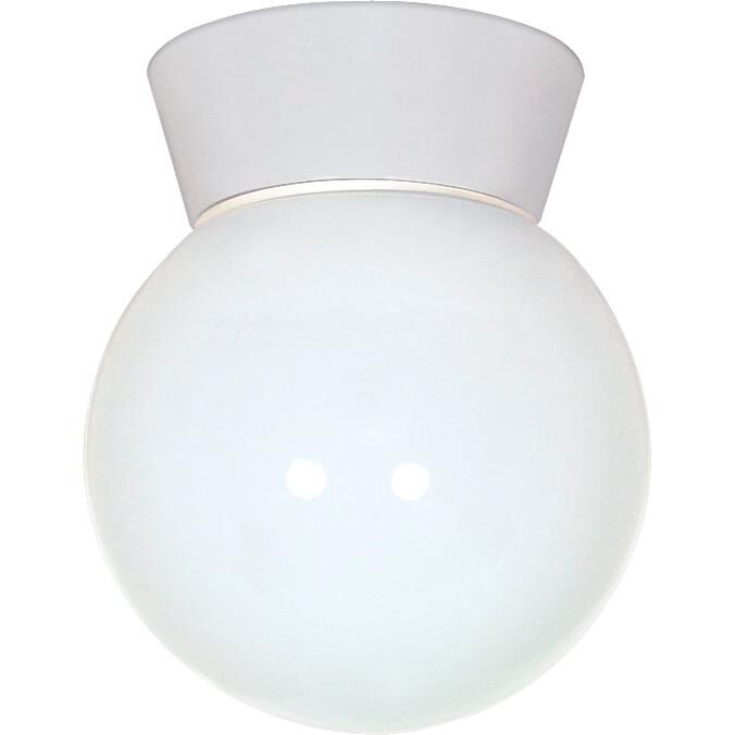 Shown in White finish and White Globe glass