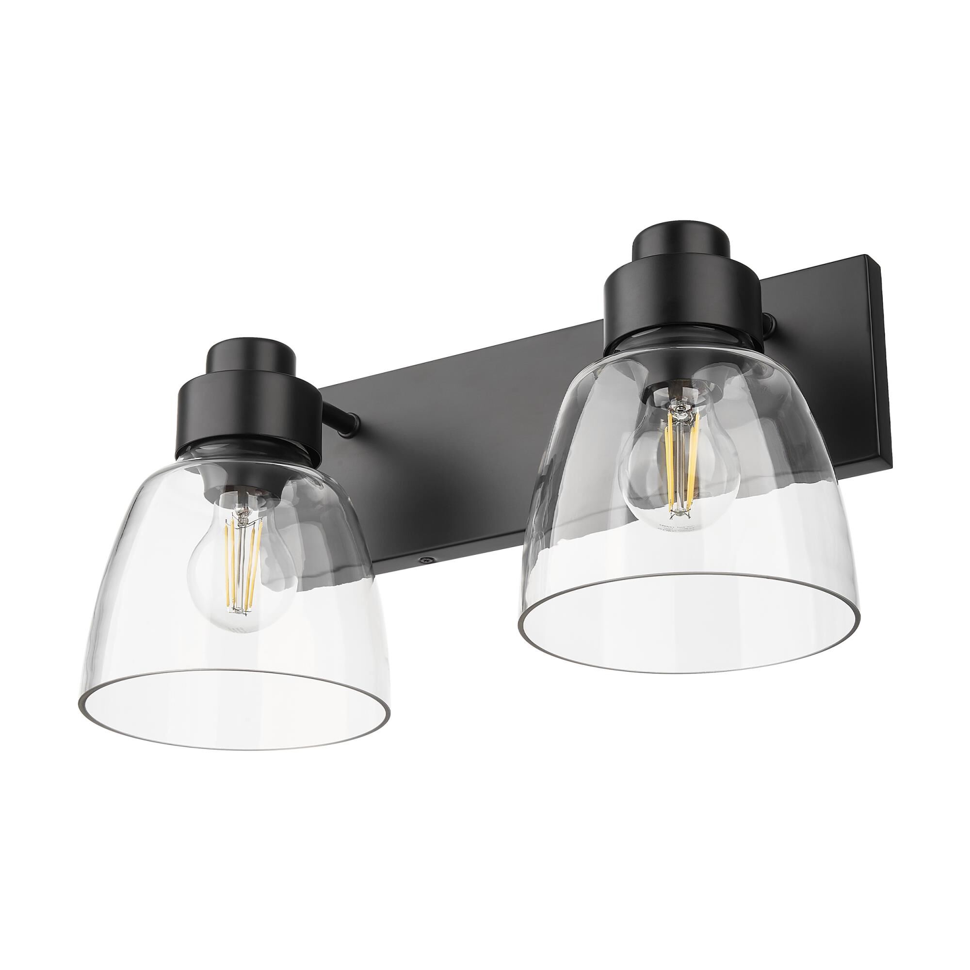 Shown in Matte Black finish and Clear glass