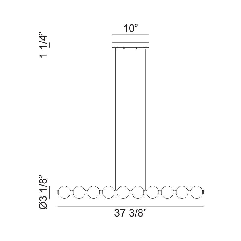 Matteo Lighting Oni 37 Inch Linear Suspension Light