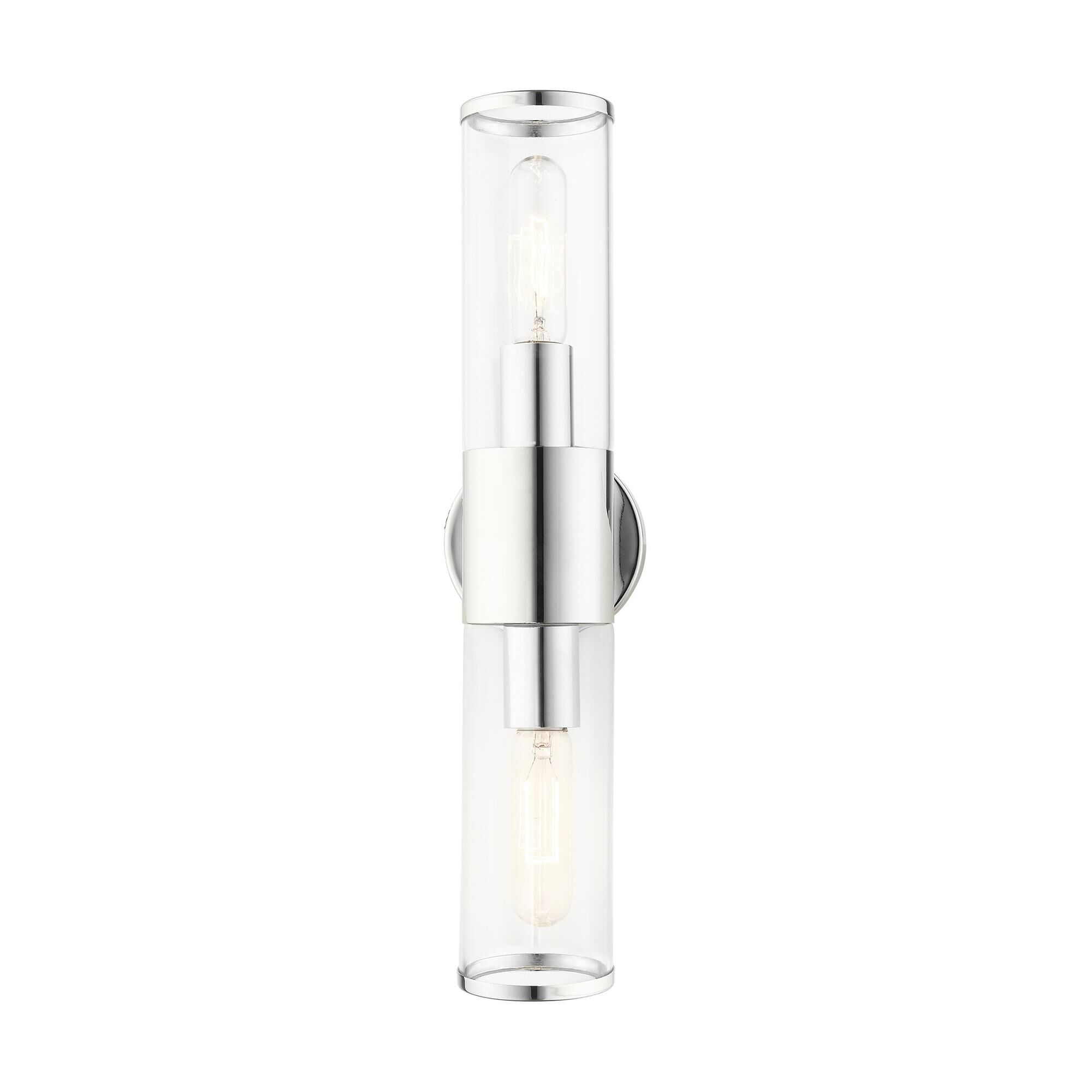 Shown in Polished Chrome finish and Clear glass