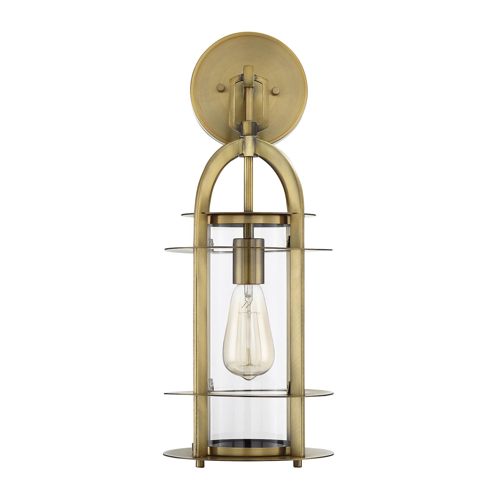 Shown in Warm Brass finish and Clear glass 