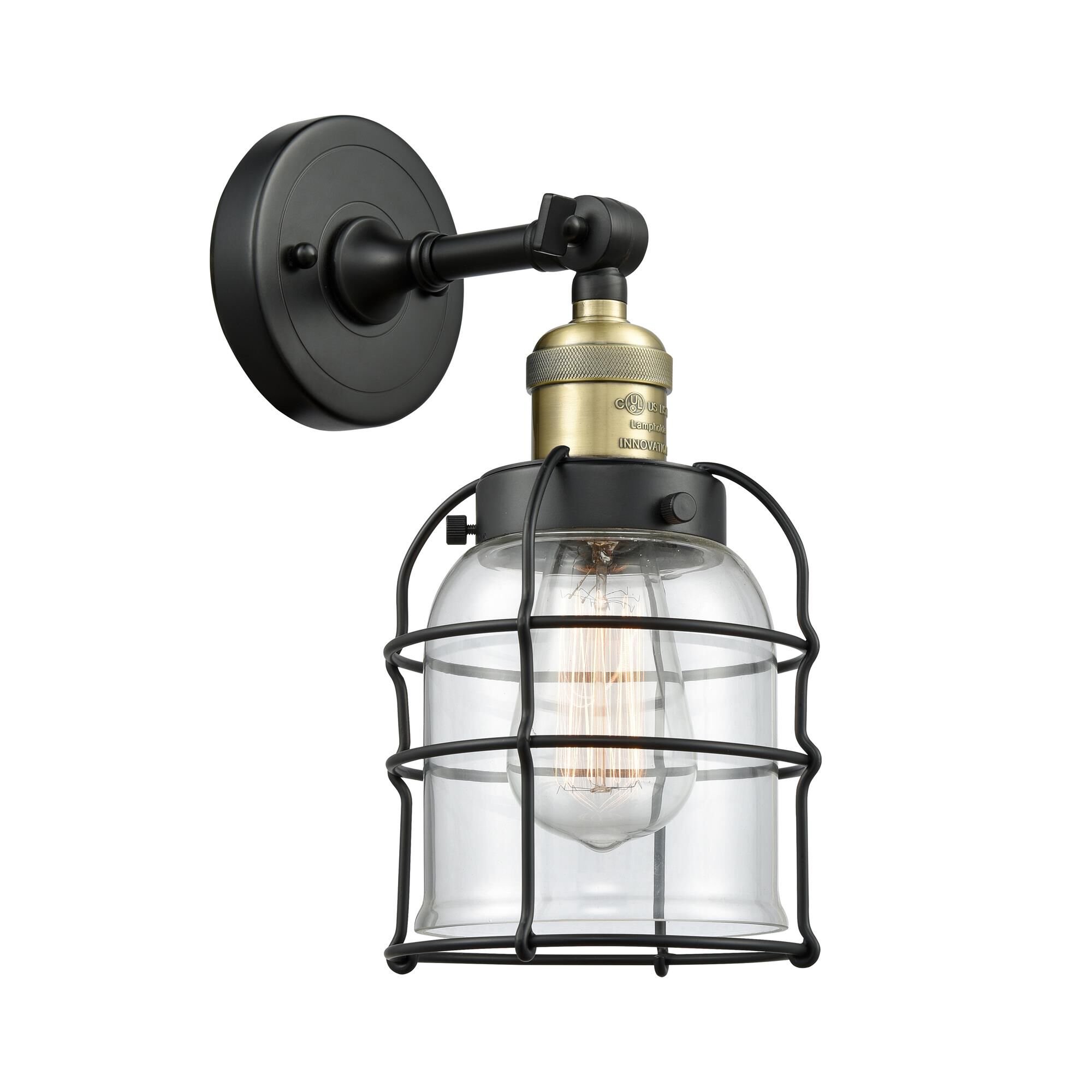 Shown in Black Antique Brass finish and Clear glass