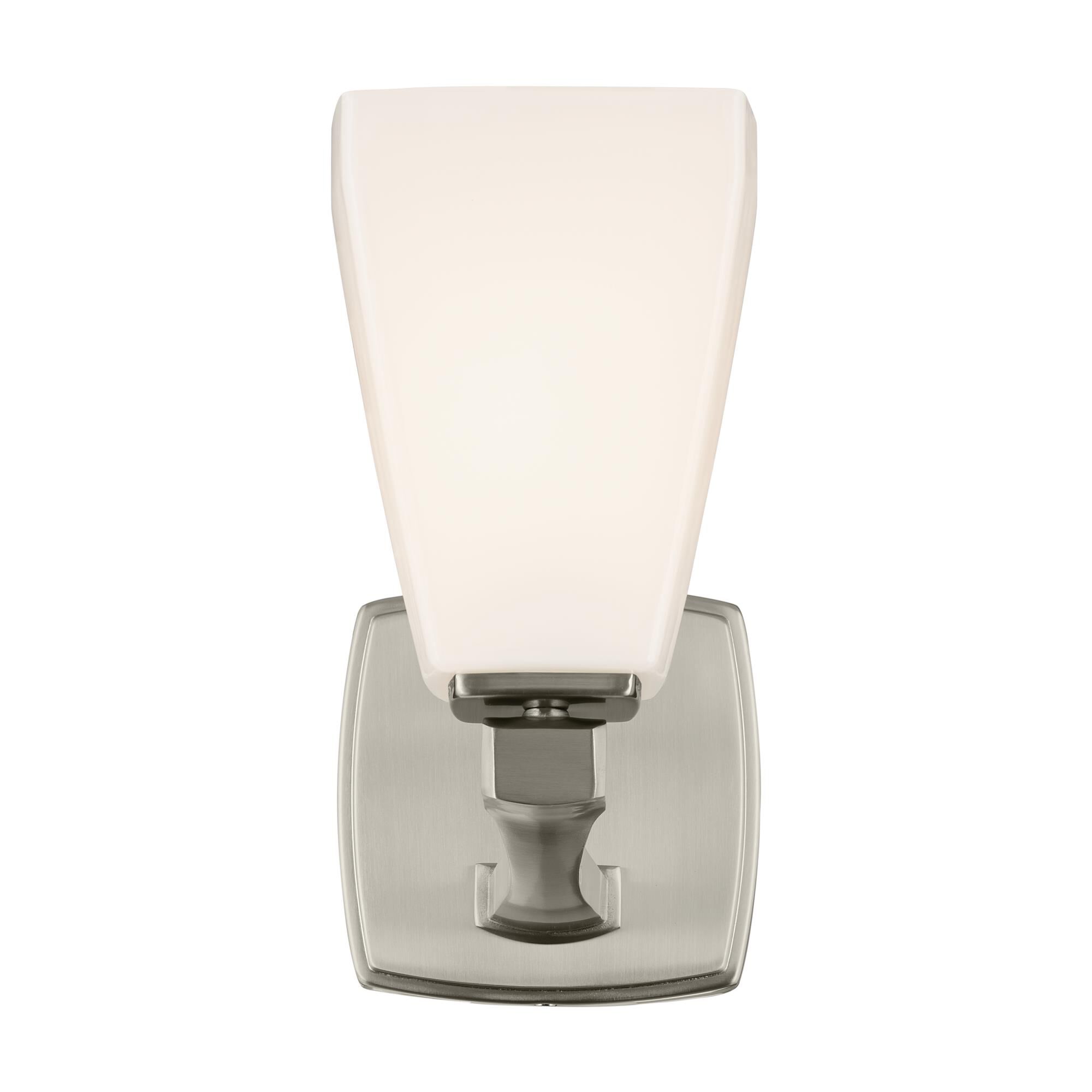 Shown in Brushed Nickel finish and Opal glass