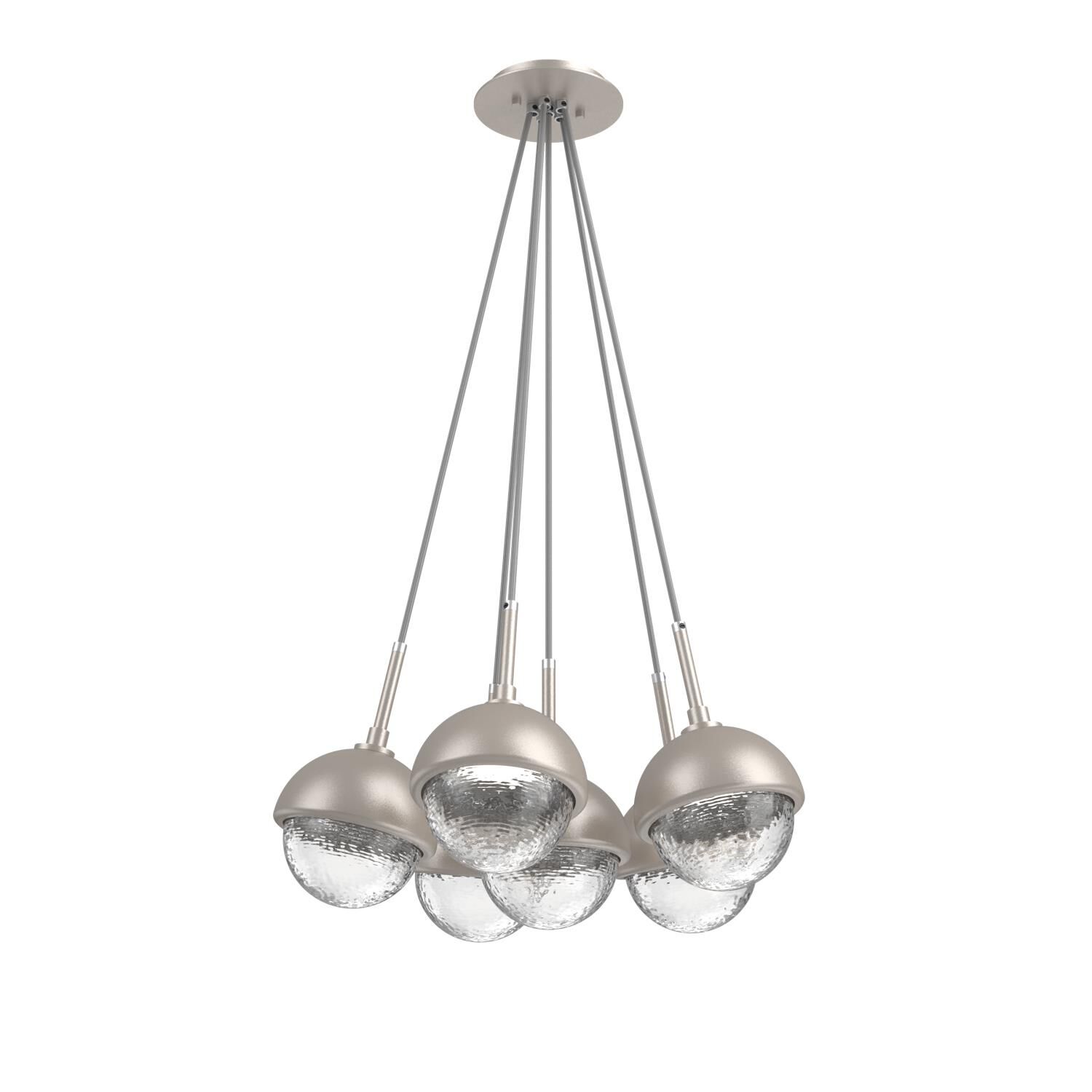 Shown in Beige Silver finish and Clear glass and Metal Shade Matching Finish accent