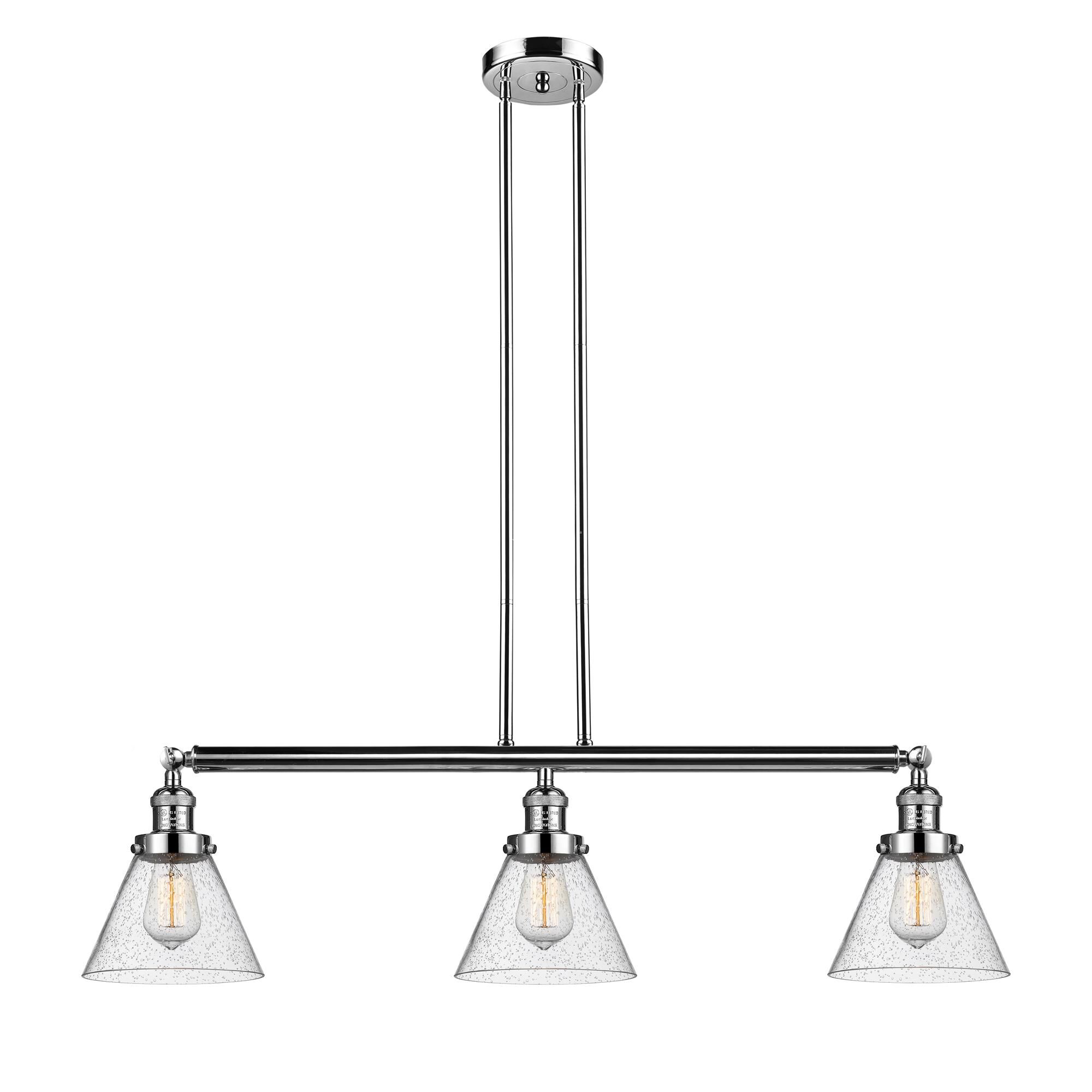 Shown in Polished Nickel finish and Seedy glass