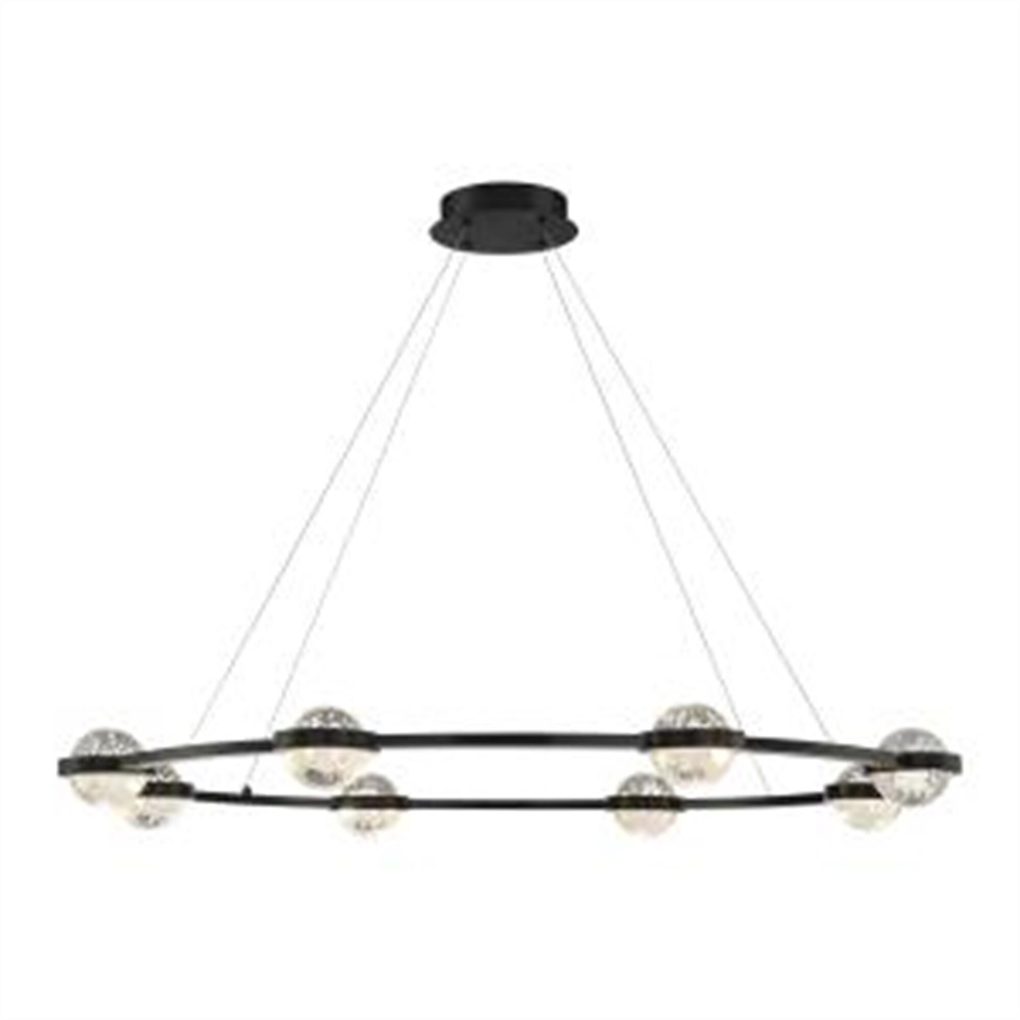 Shown in Black finish and Textured Orbs glass