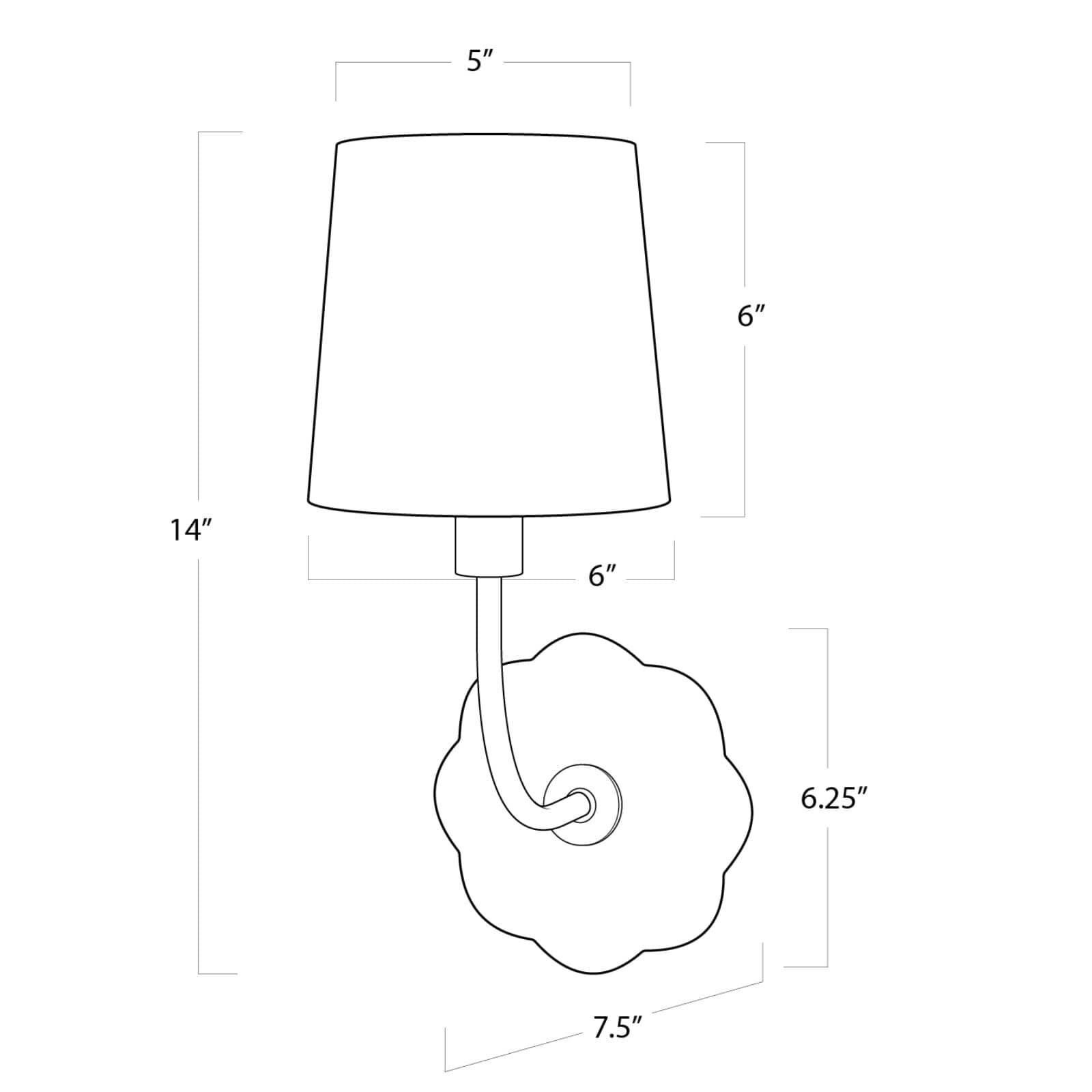 Camilla 8 Inch Wall Swing Lamp by Regina Andrew