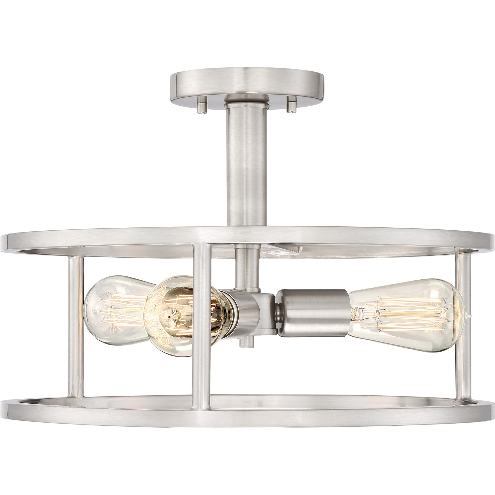 New Harbor 15 Inch 3 Light Semi Flush Mount by Quoizel
