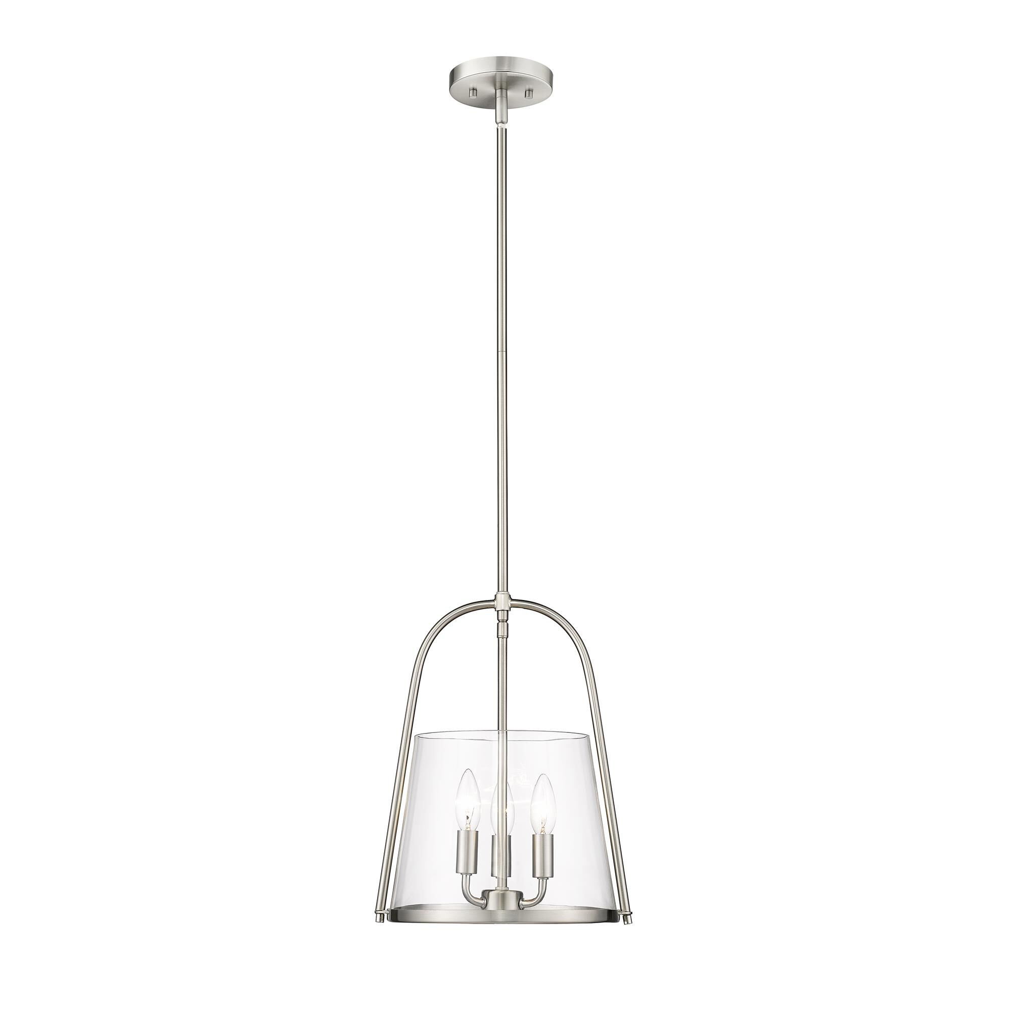 Shown in Rubbed Brass finish and White glass