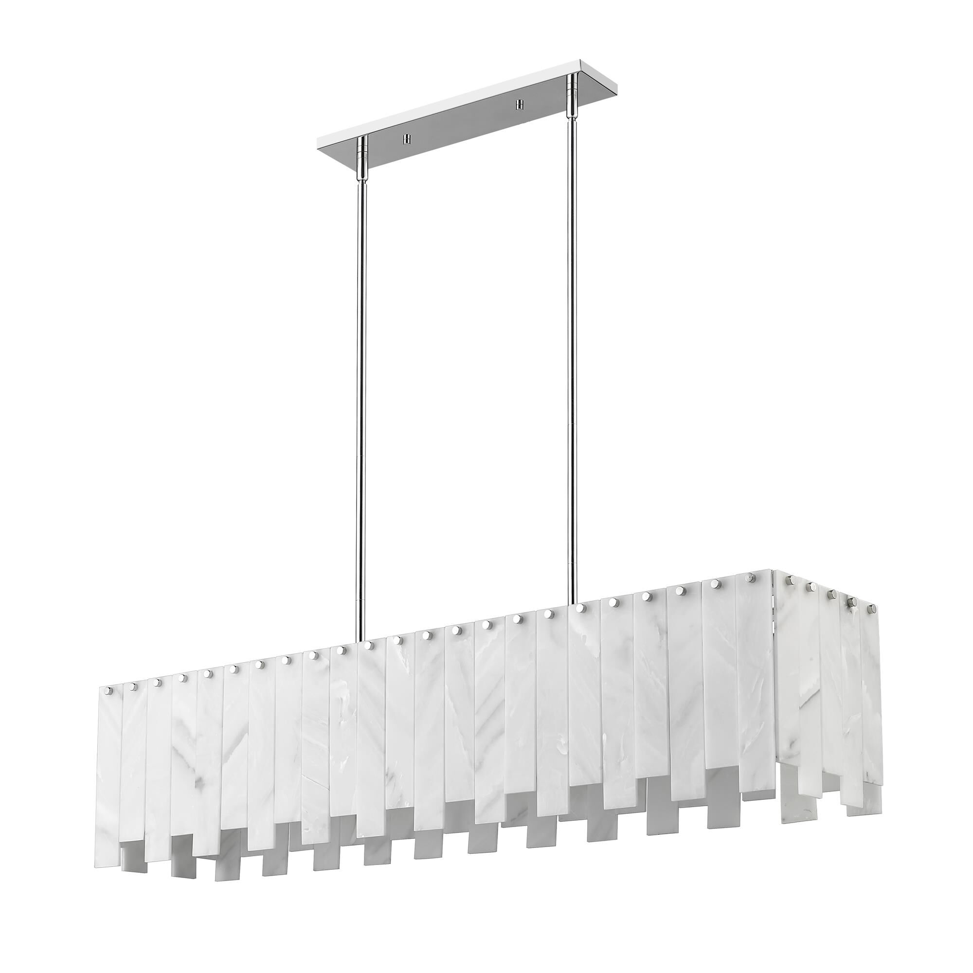 Shown in Polished Nickel finish and Alabaster Resin shade