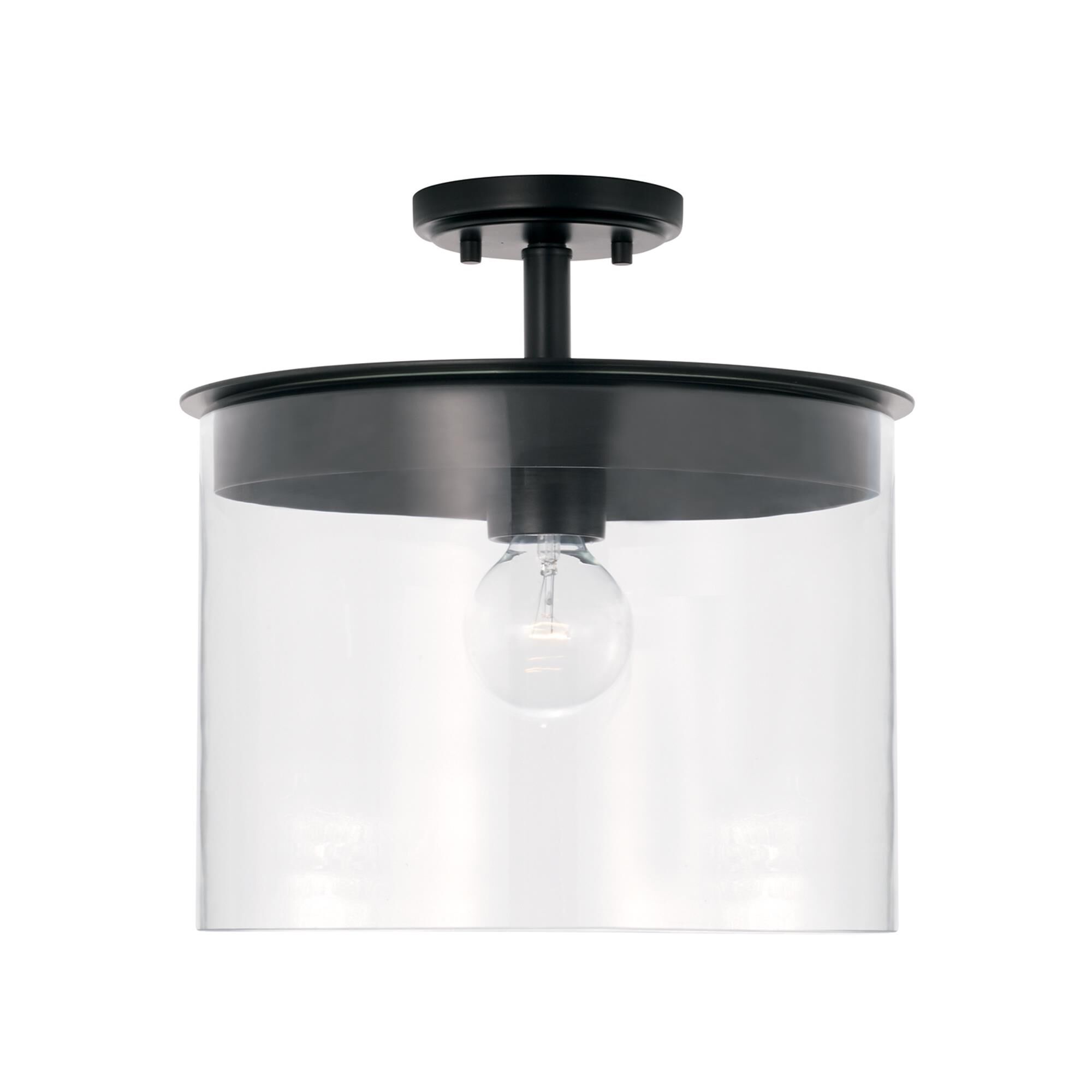 Shown in Matte Black finish and Clear glass