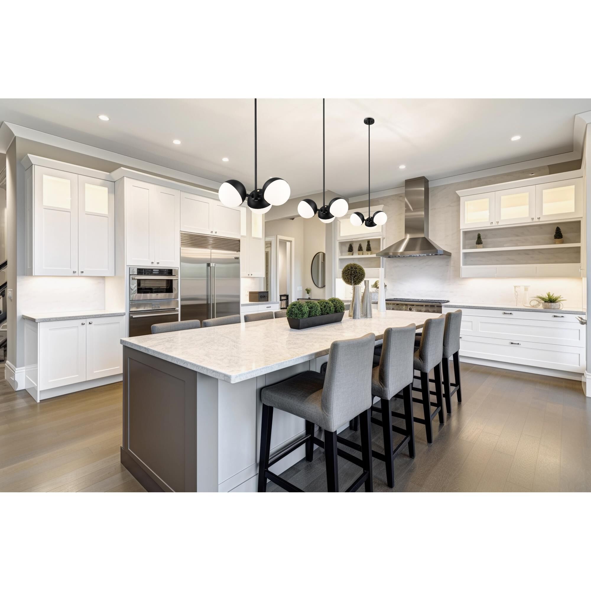 Shown in Matte Black finish and Matte Opal glass and Matte Opal shade