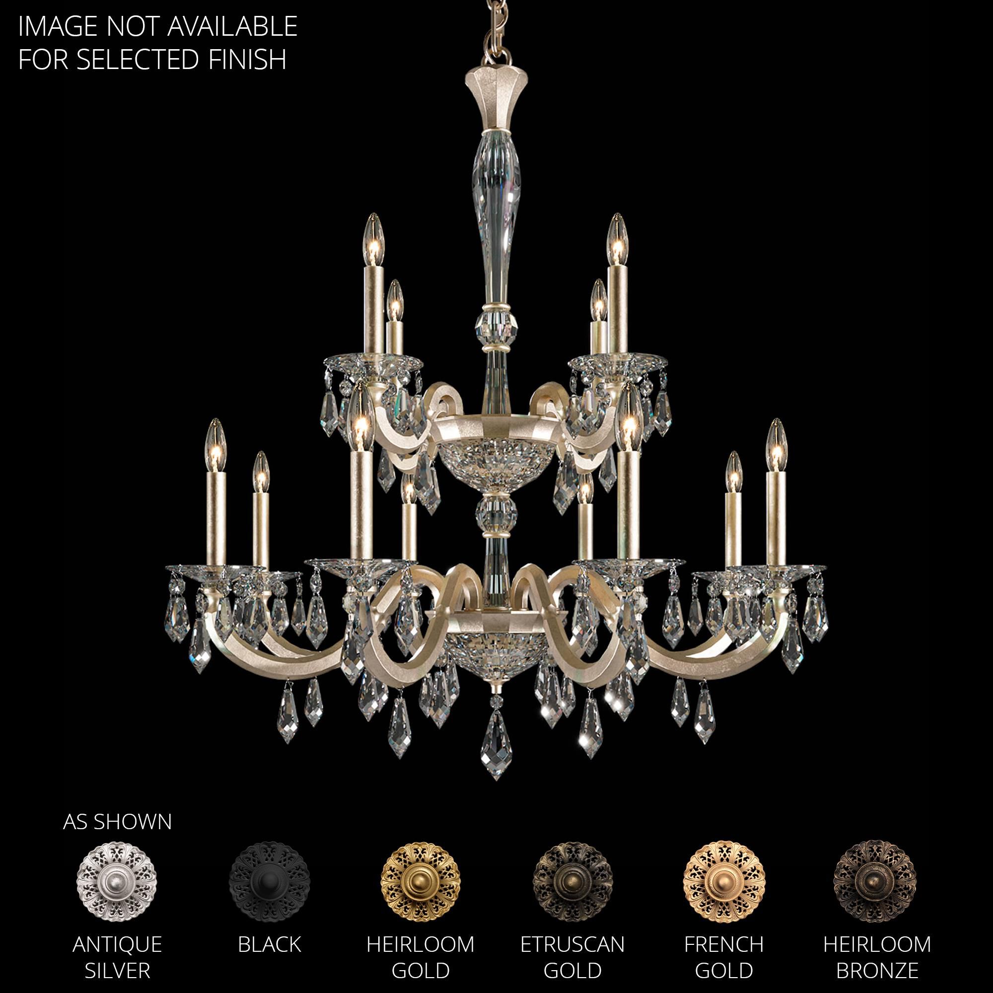 Shown in Heirloom Bronze finish and Radiance crystal and Crystal glass