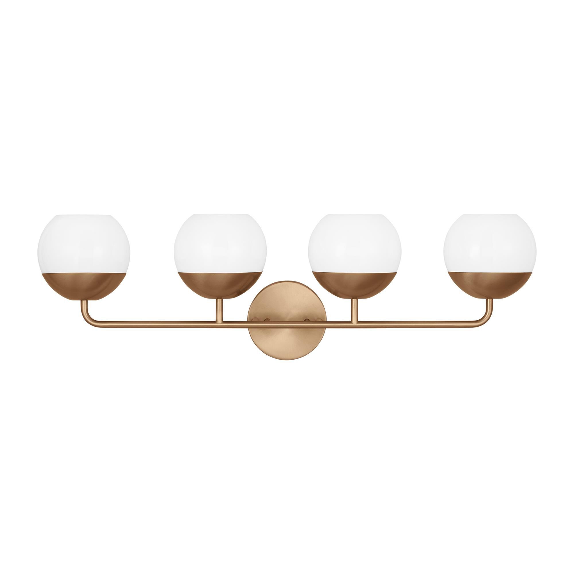 Shown in Satin Brass finish and Milk glass and Milk Glass s shade