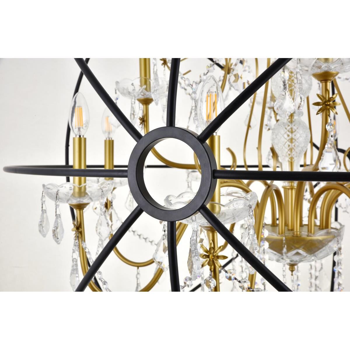 Shown in Black And Gold finish and Clear Royal Cut crystal