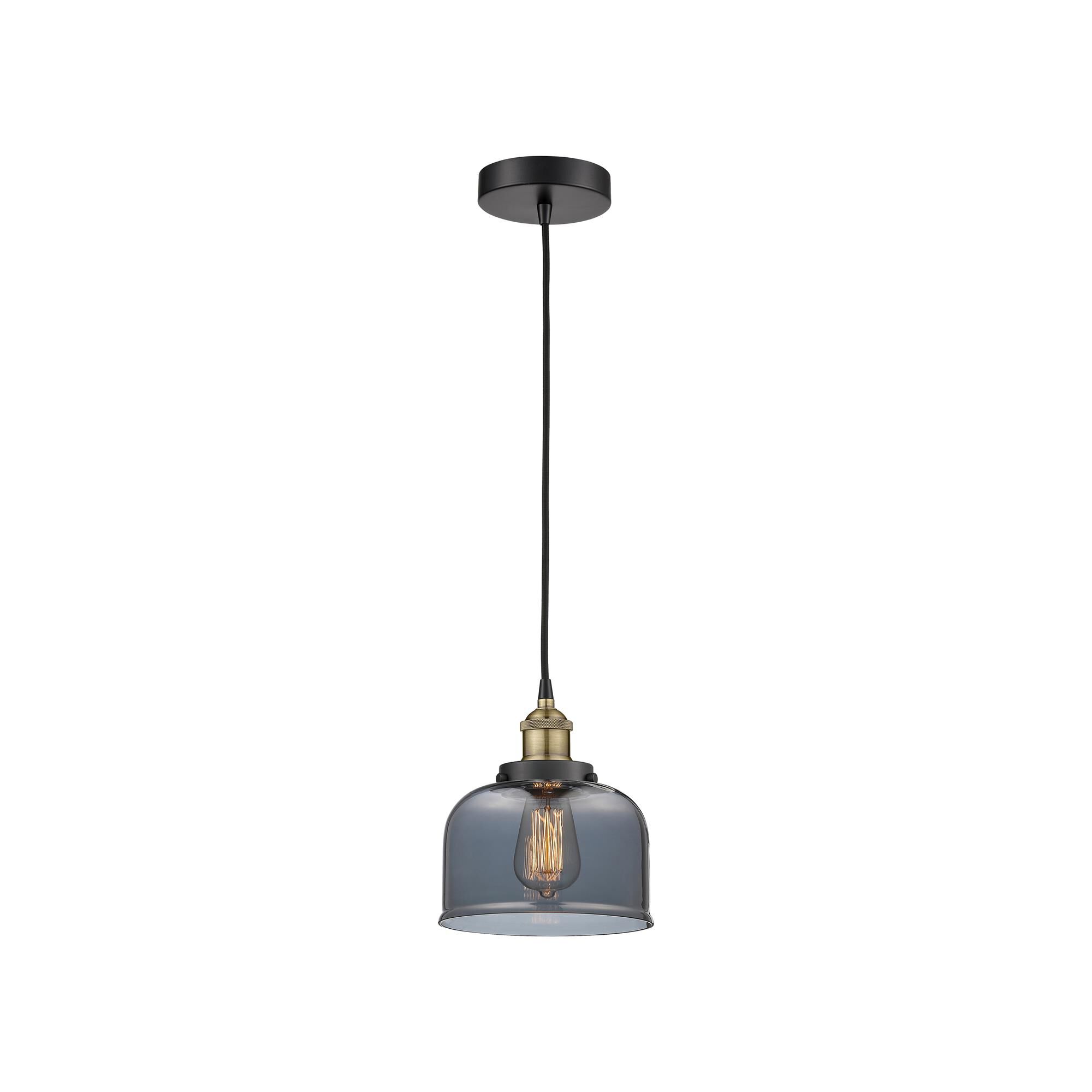 Shown in Black Antique Brass finish and Plated Smoke glass