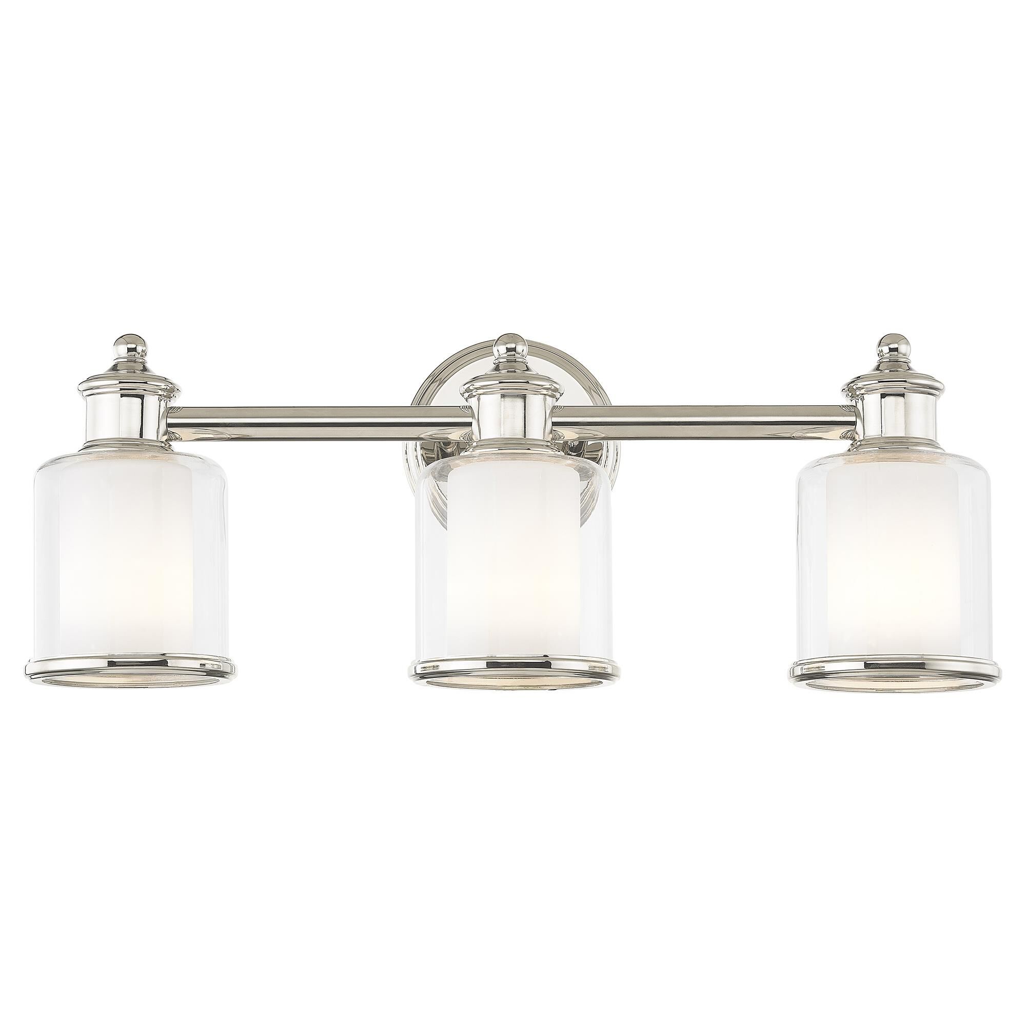 Shown in Polished Nickel finish and Hand Crafted Clear glass