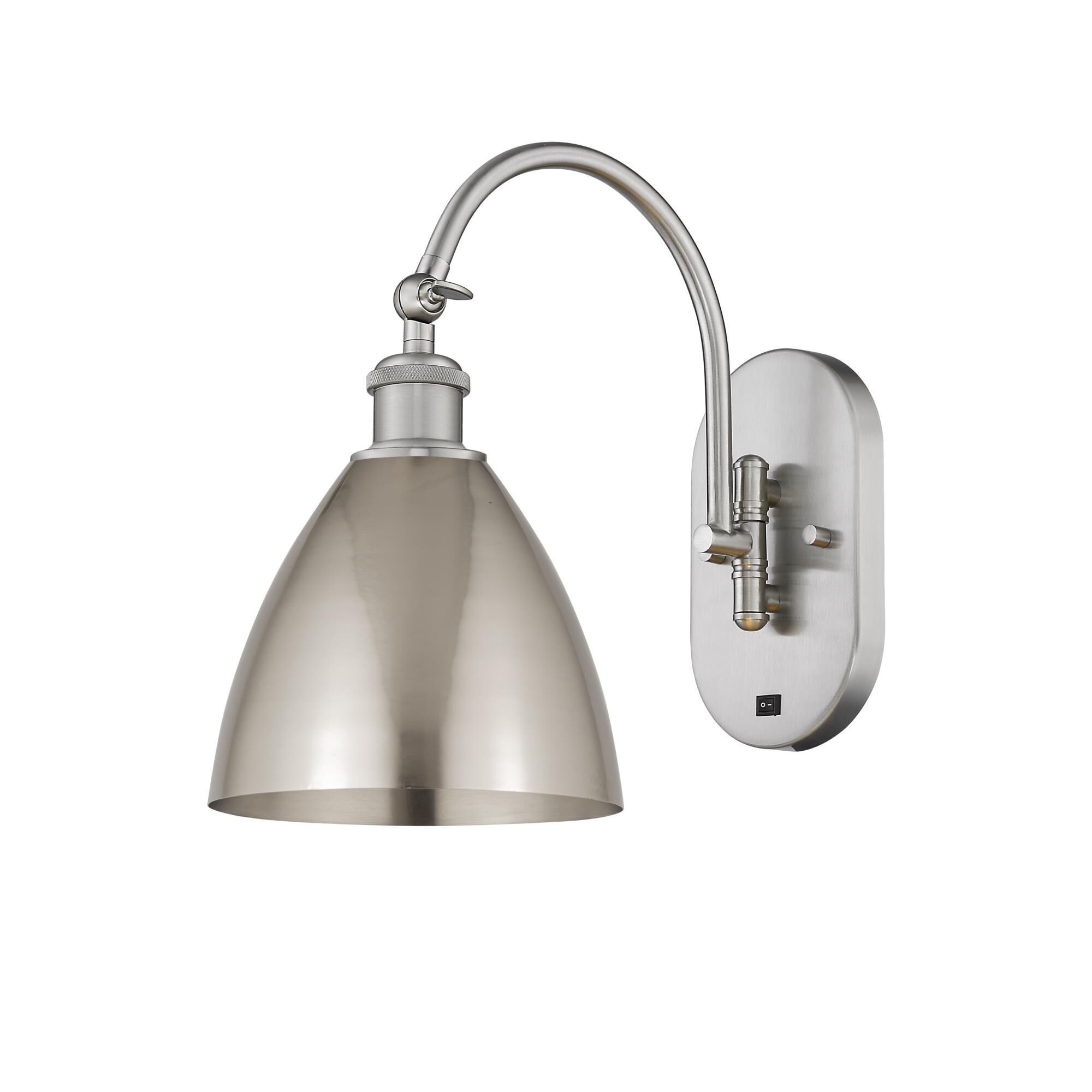 Shown in Brushed Satin Nickel finish and Brushed Satin Nickel Ballston Dome shade