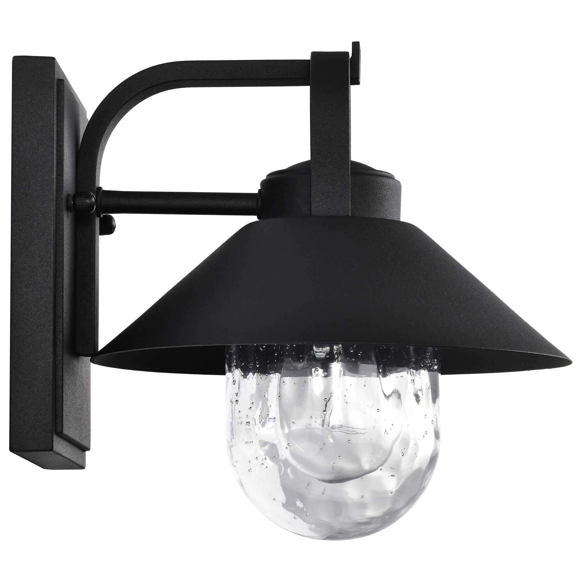 Shown in Black finish and Clear Seeded glass