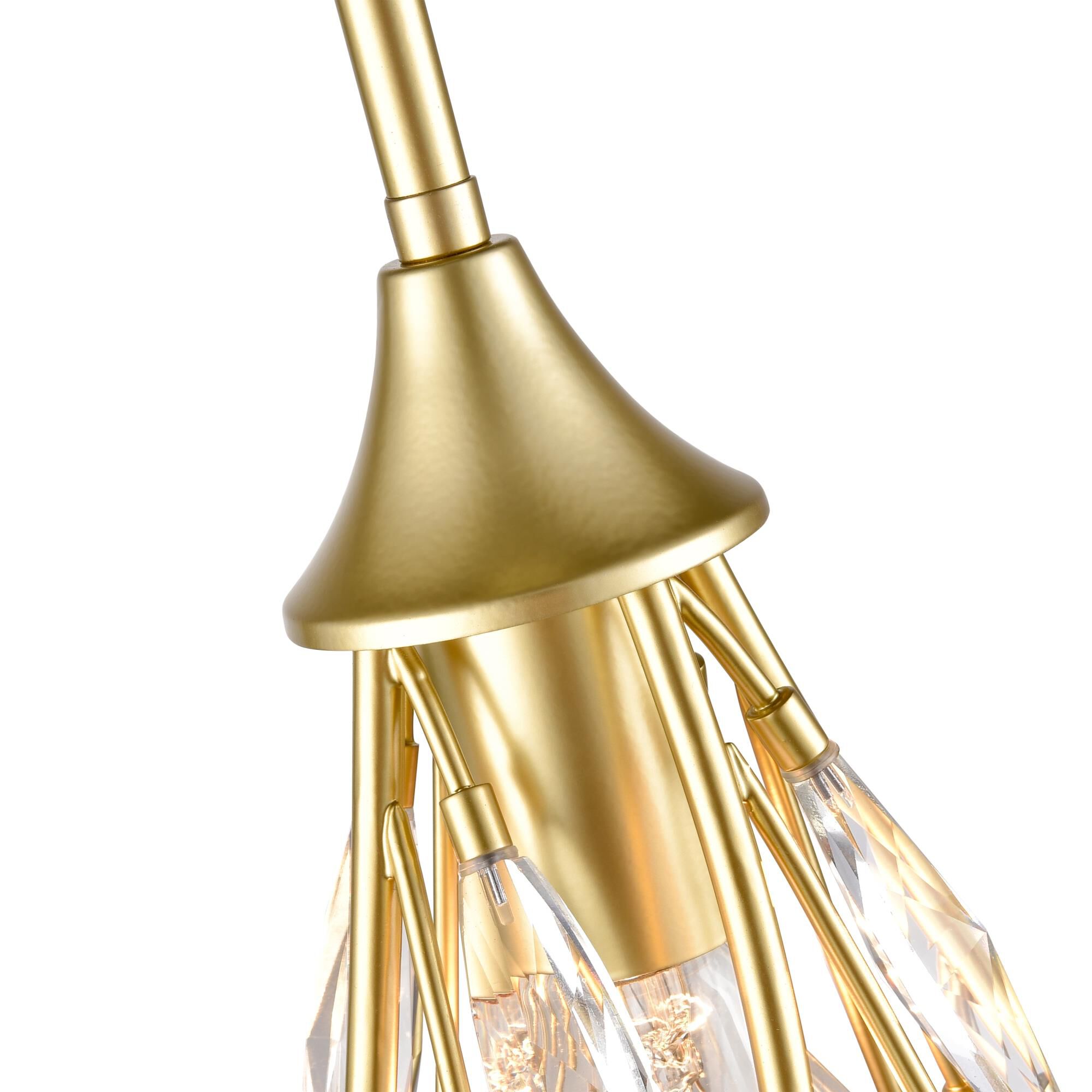 Shown in Champagne Gold finish and K5 crystal and Clear Crystal Shade glass and Clear Crystal shade