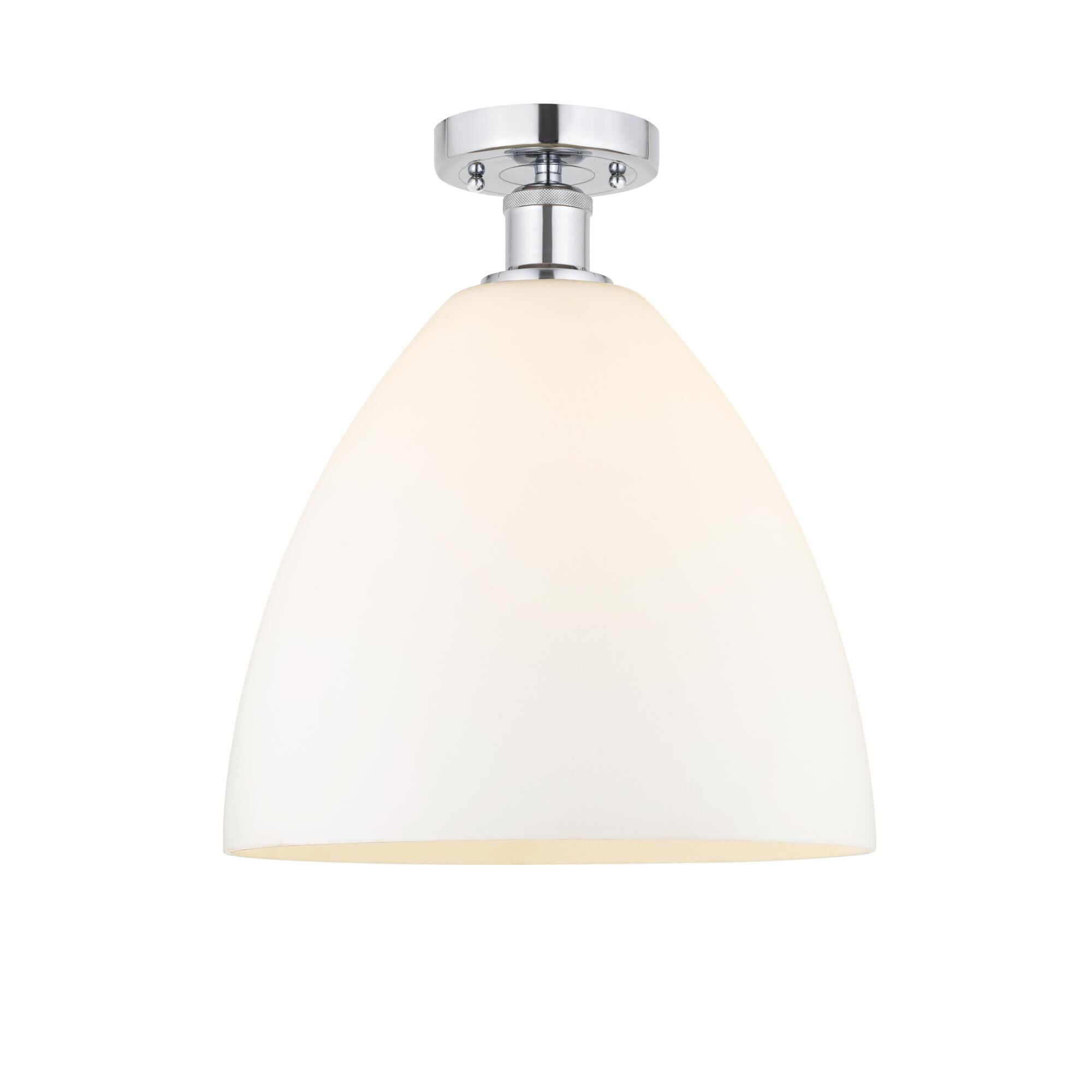 Shown in Polished Chrome finish and Matte White glass