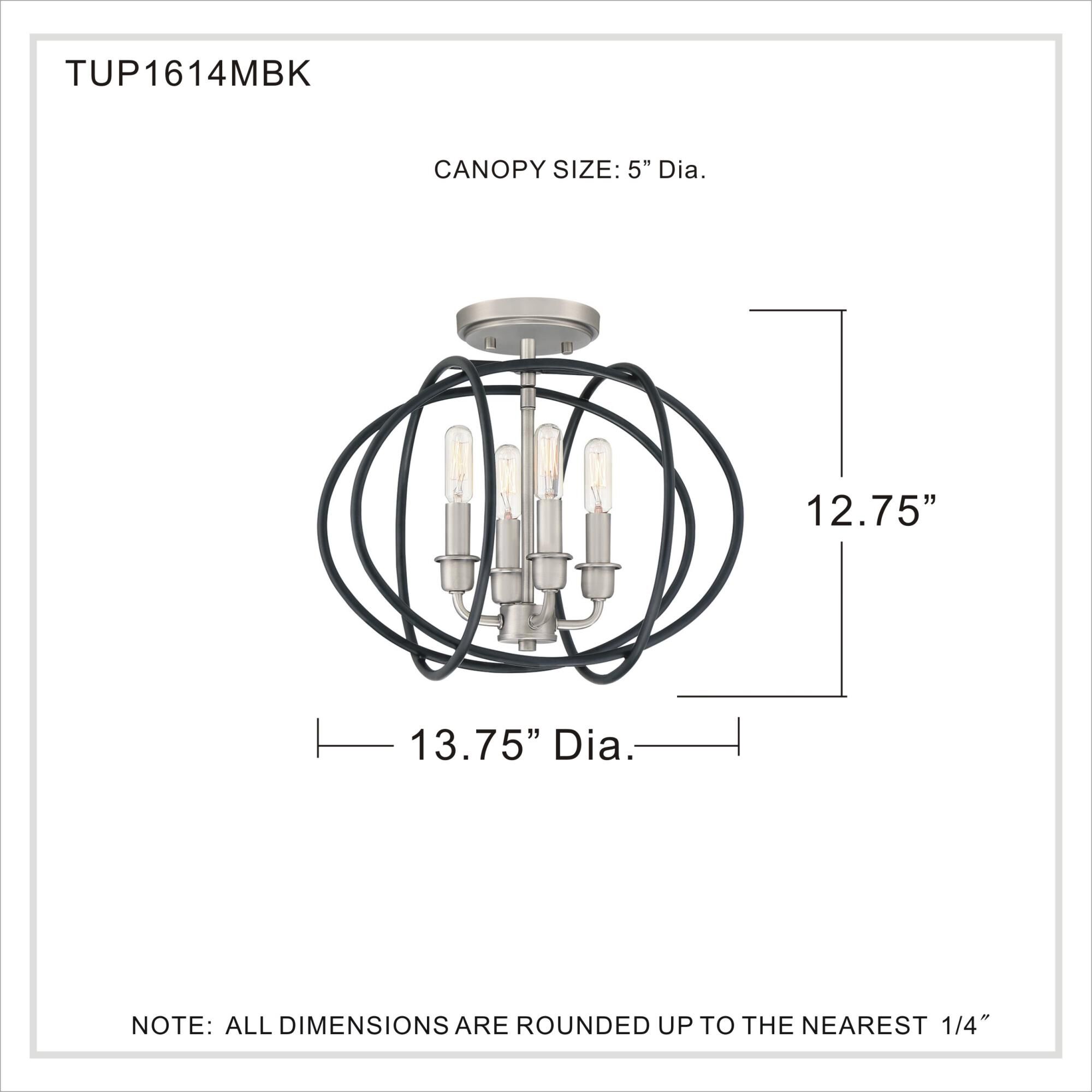 13 Inch 4 Light Flush Mount by Quoizel