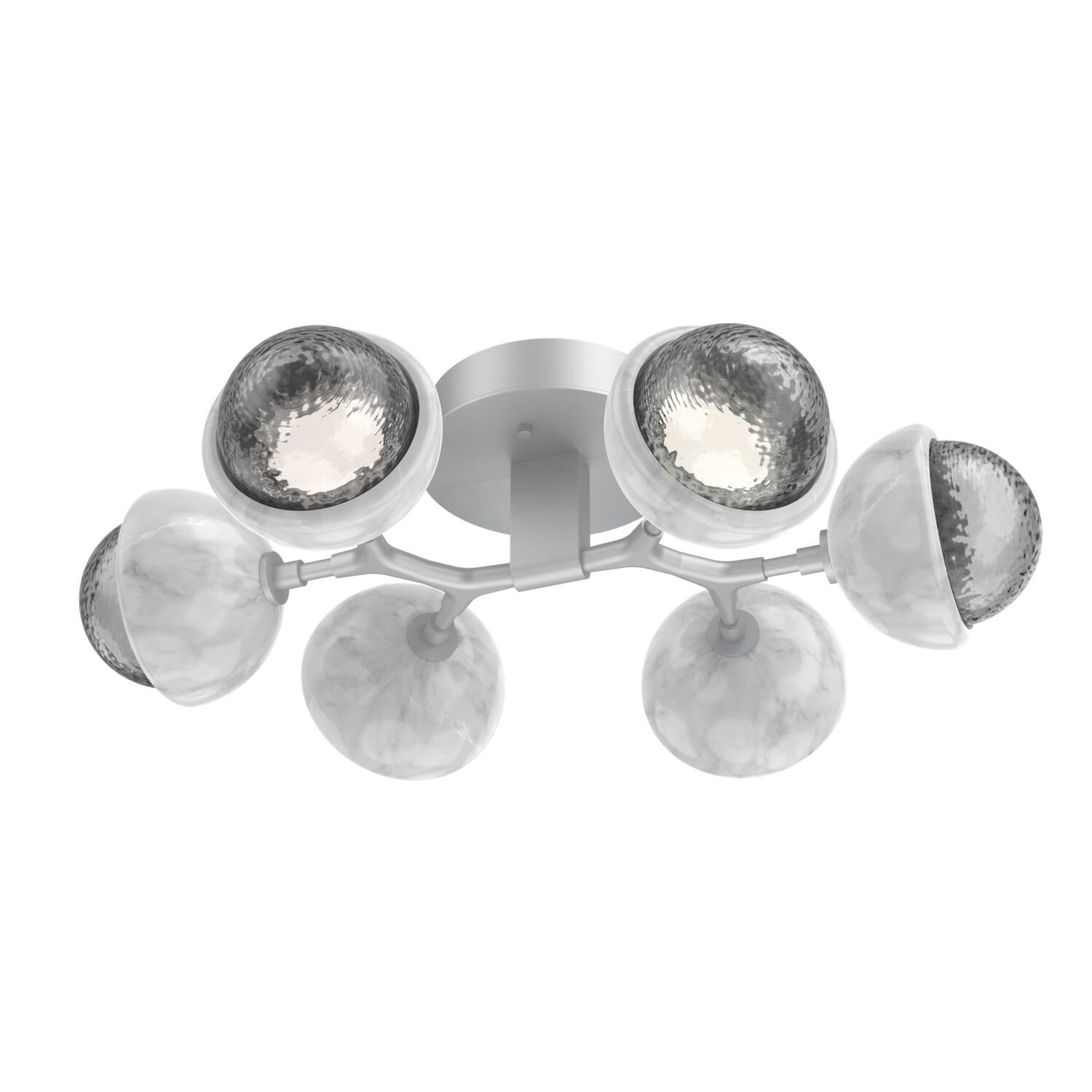 Shown in Classic Silver finish and Smoke glass and White Marble accent