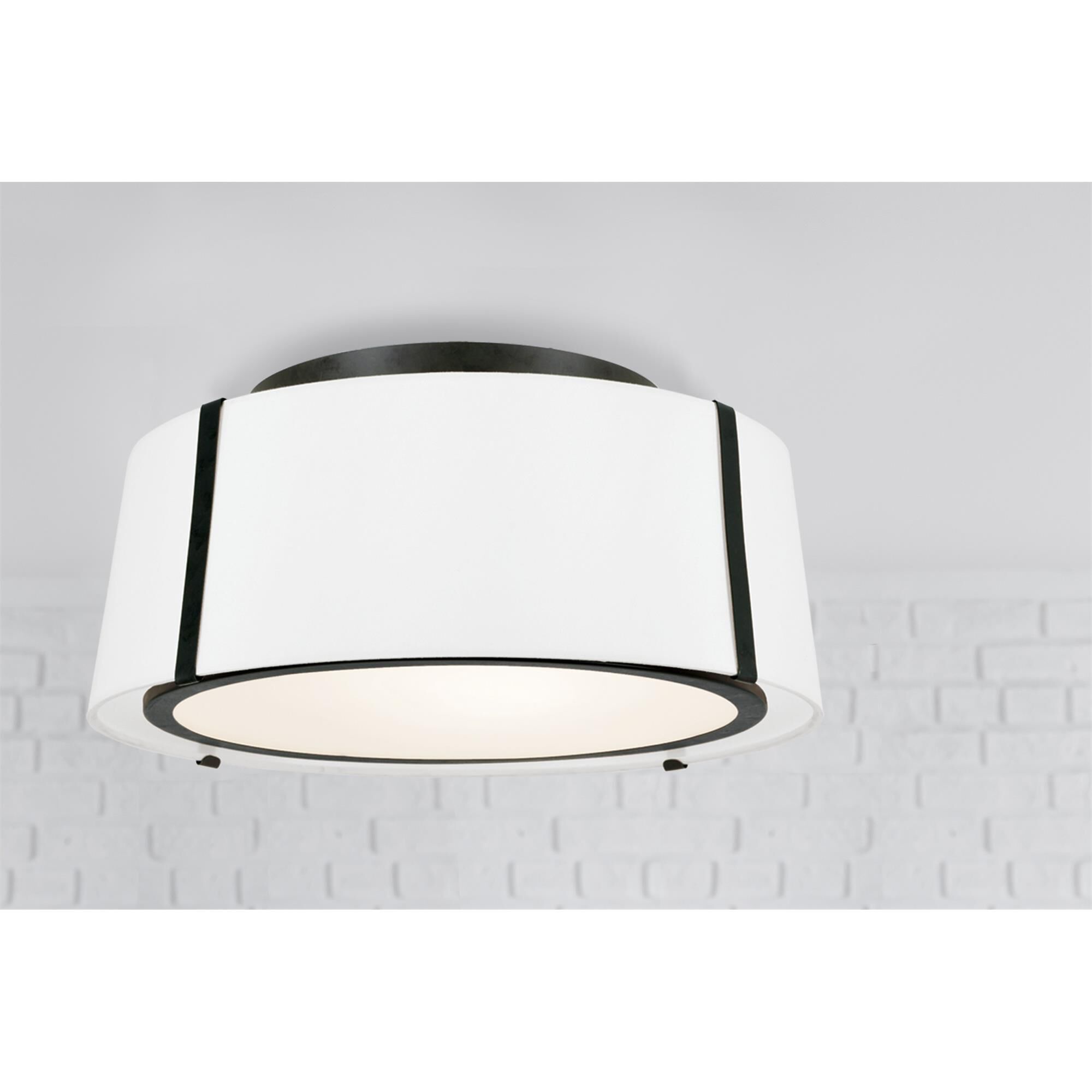 Shown in Black finish and White Silk shade