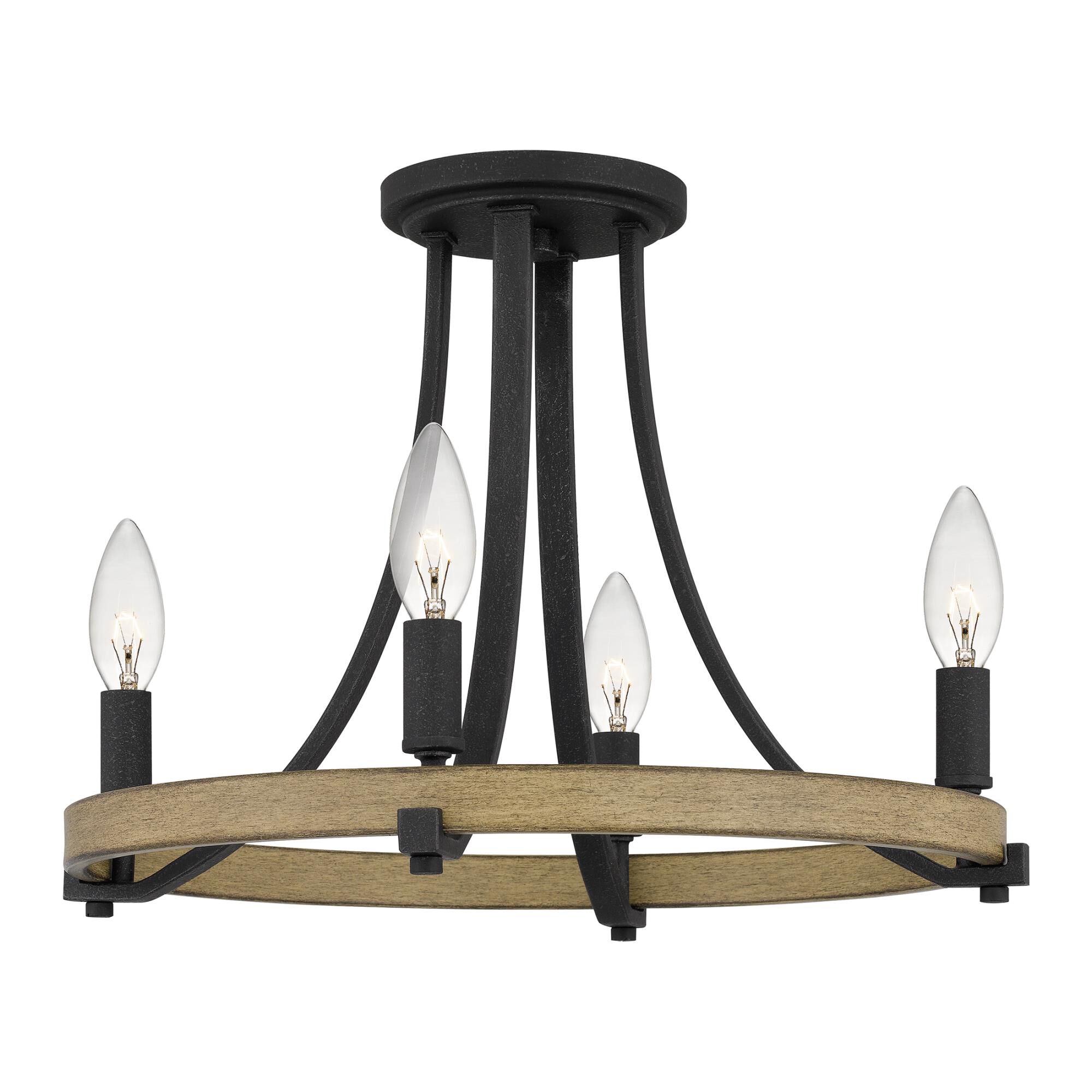 Colombes 16 Inch 4 Light Semi Flush Mount by Quoizel