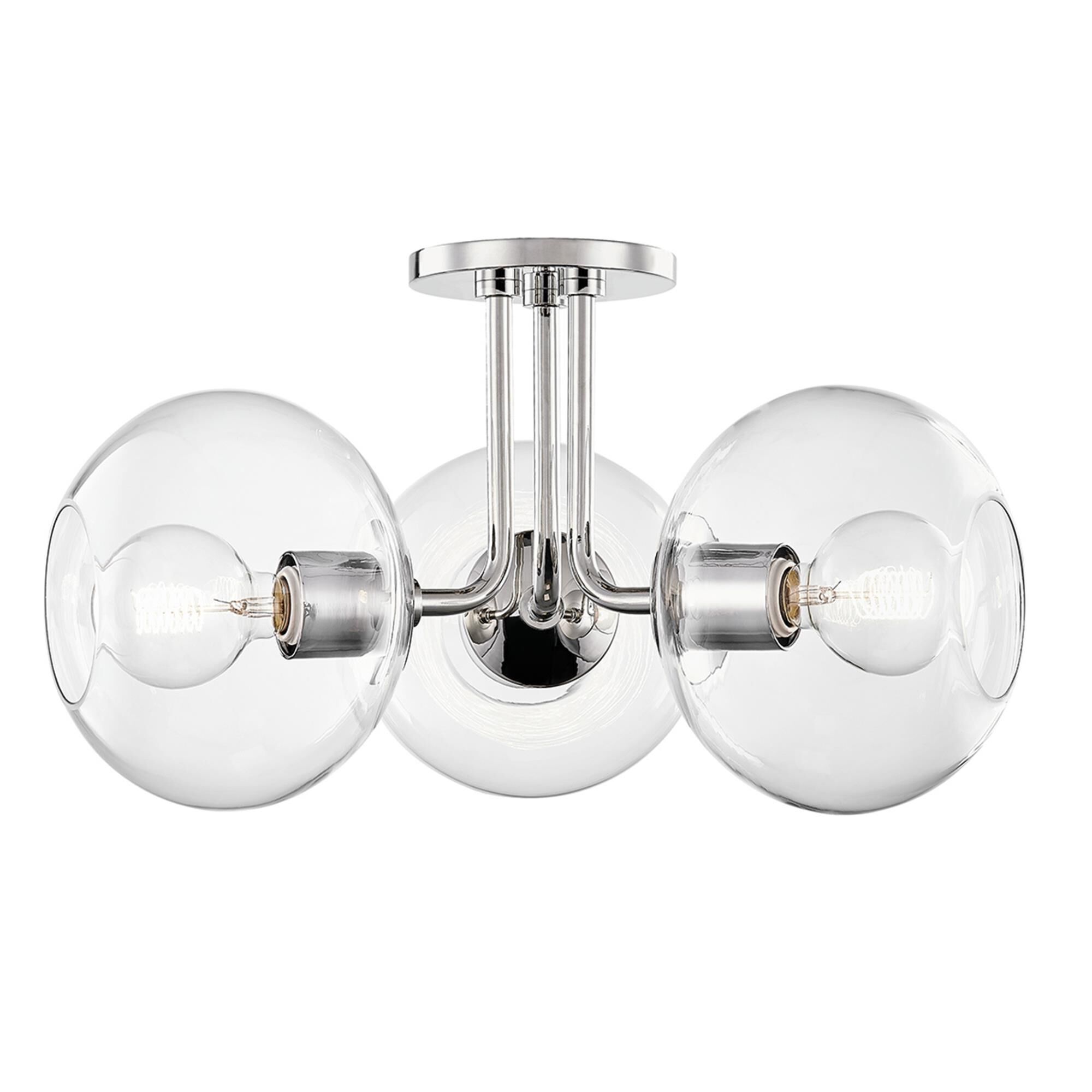 Shown in Polished Nickel finish and Clear glass