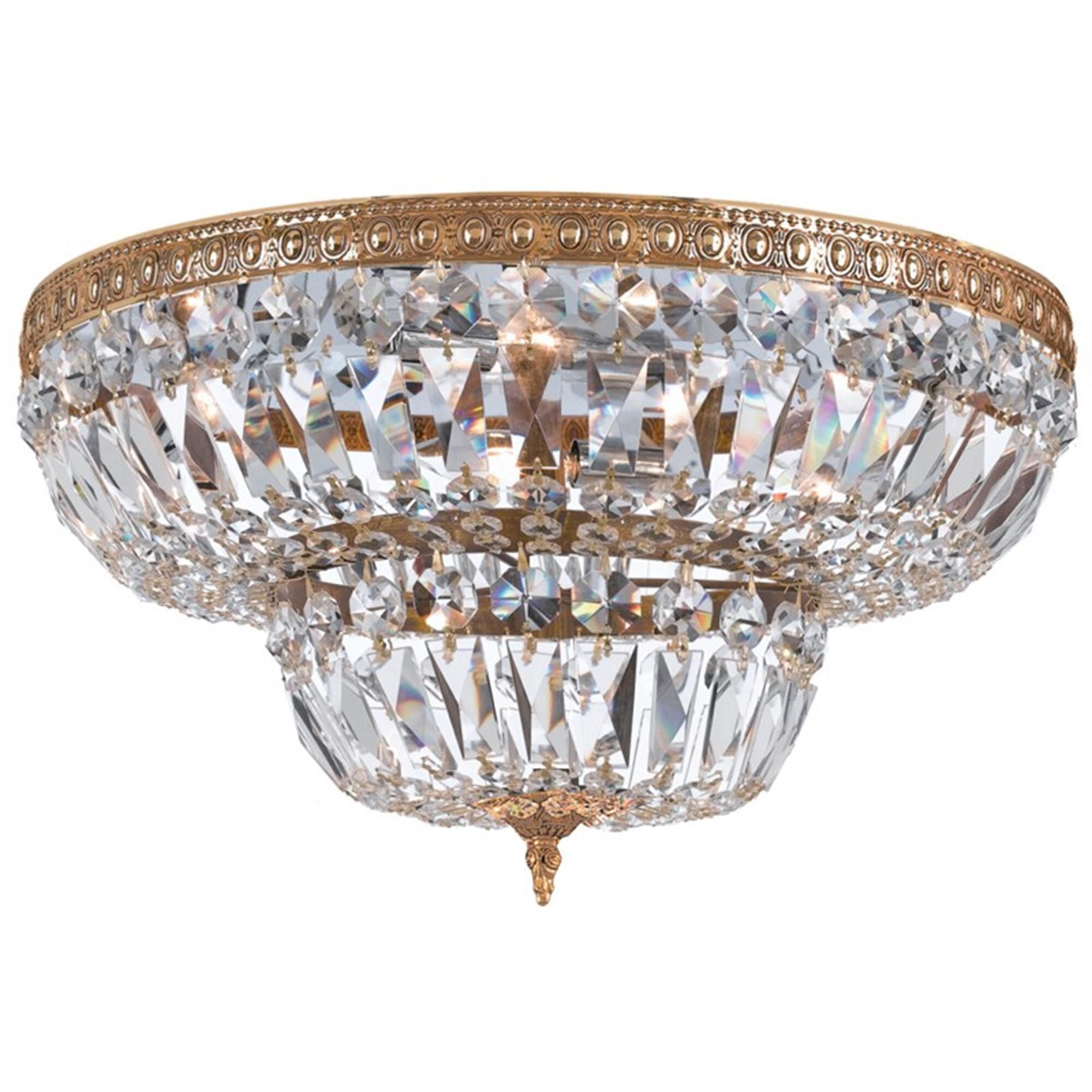 Shown in Olde Brass finish and Clear Hand Cut crystal