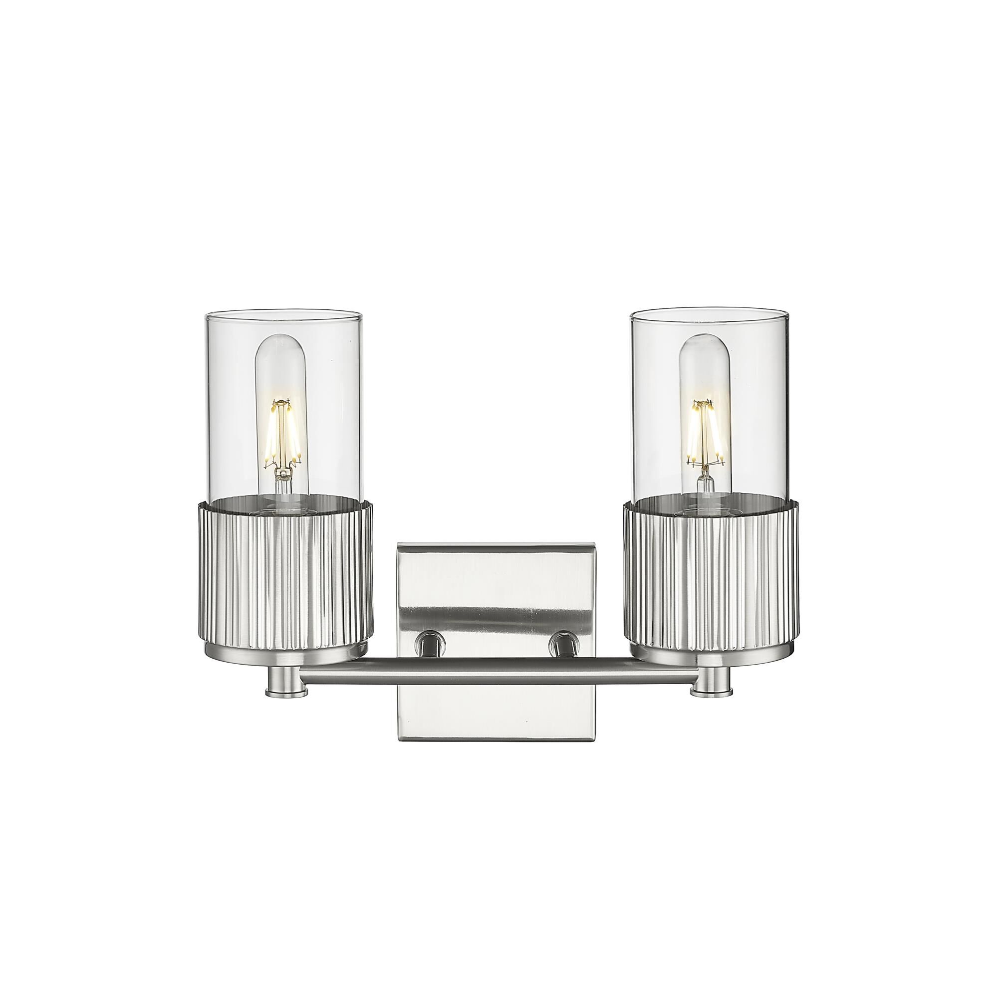 Shown in Satin Nickel finish and Clear glass