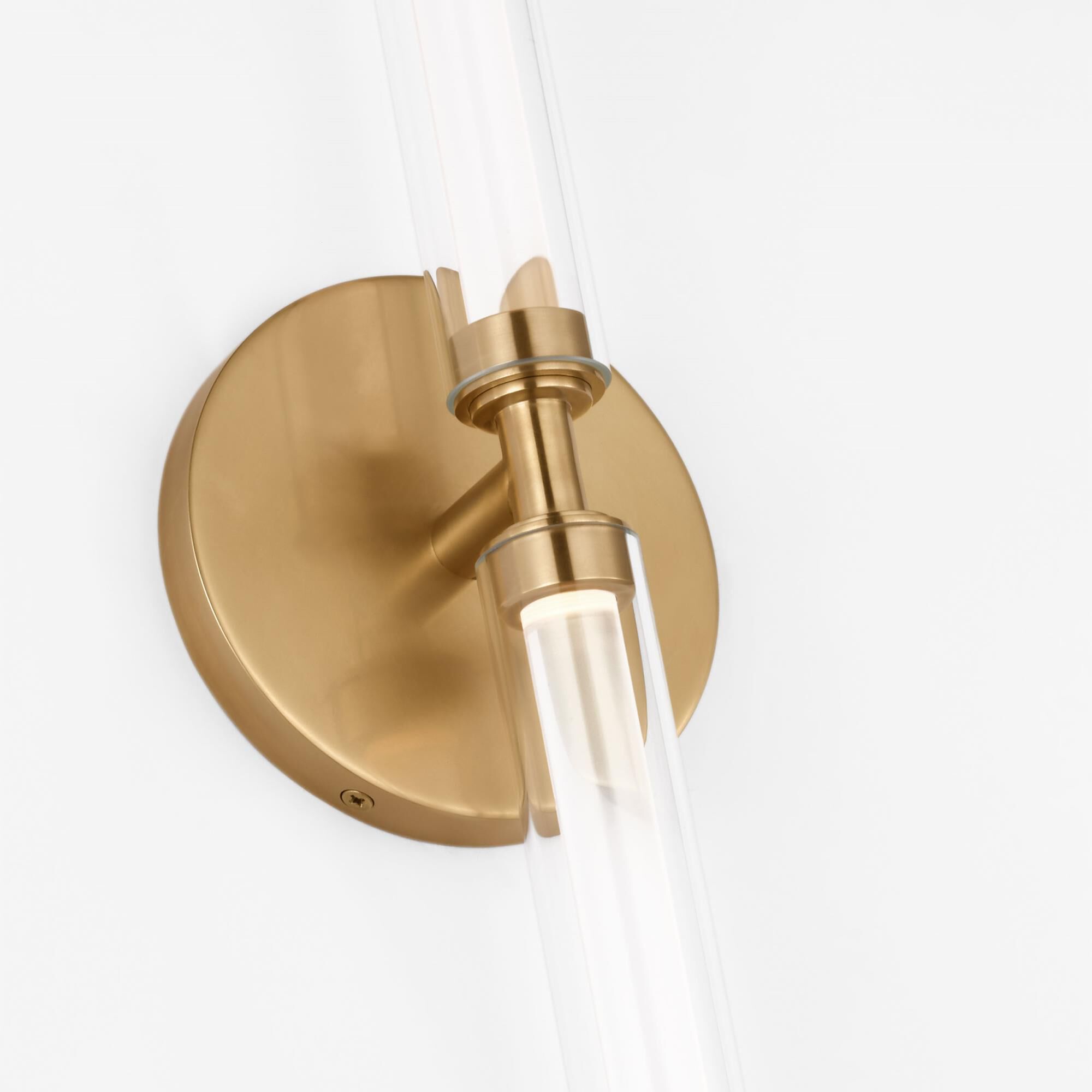 Shown in Hand-Rubbed Antique Brass finish and Clear glass