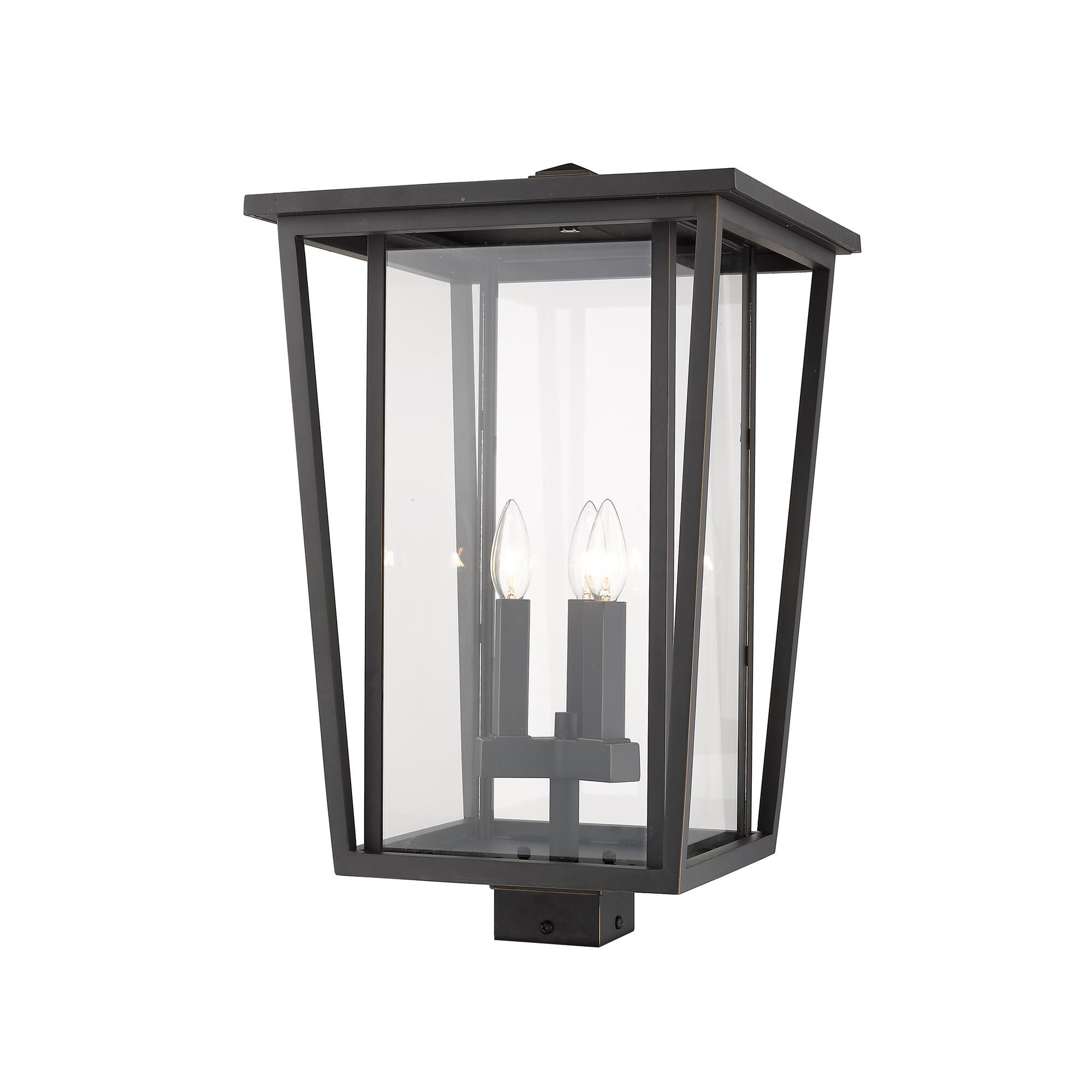 Shown in Oil Rubbed Bronze finish and Glass shade
