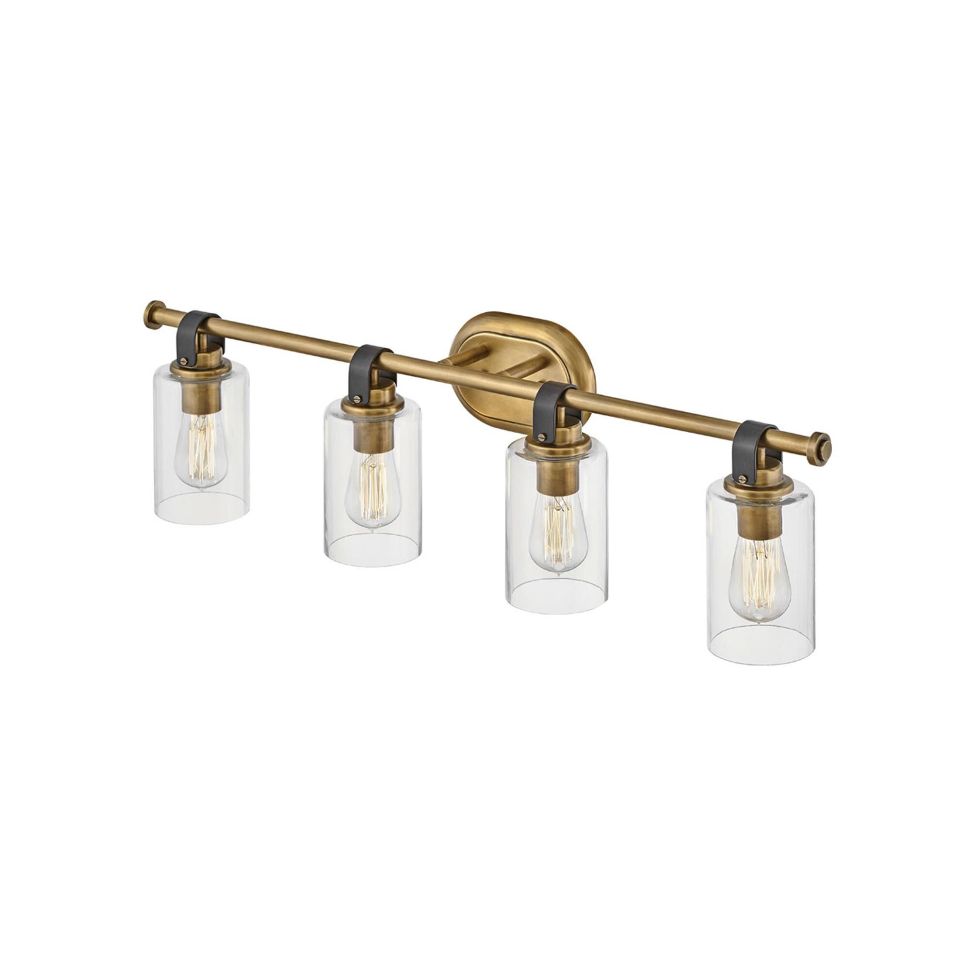 Shown in Heritage Brass finish and Clear glass