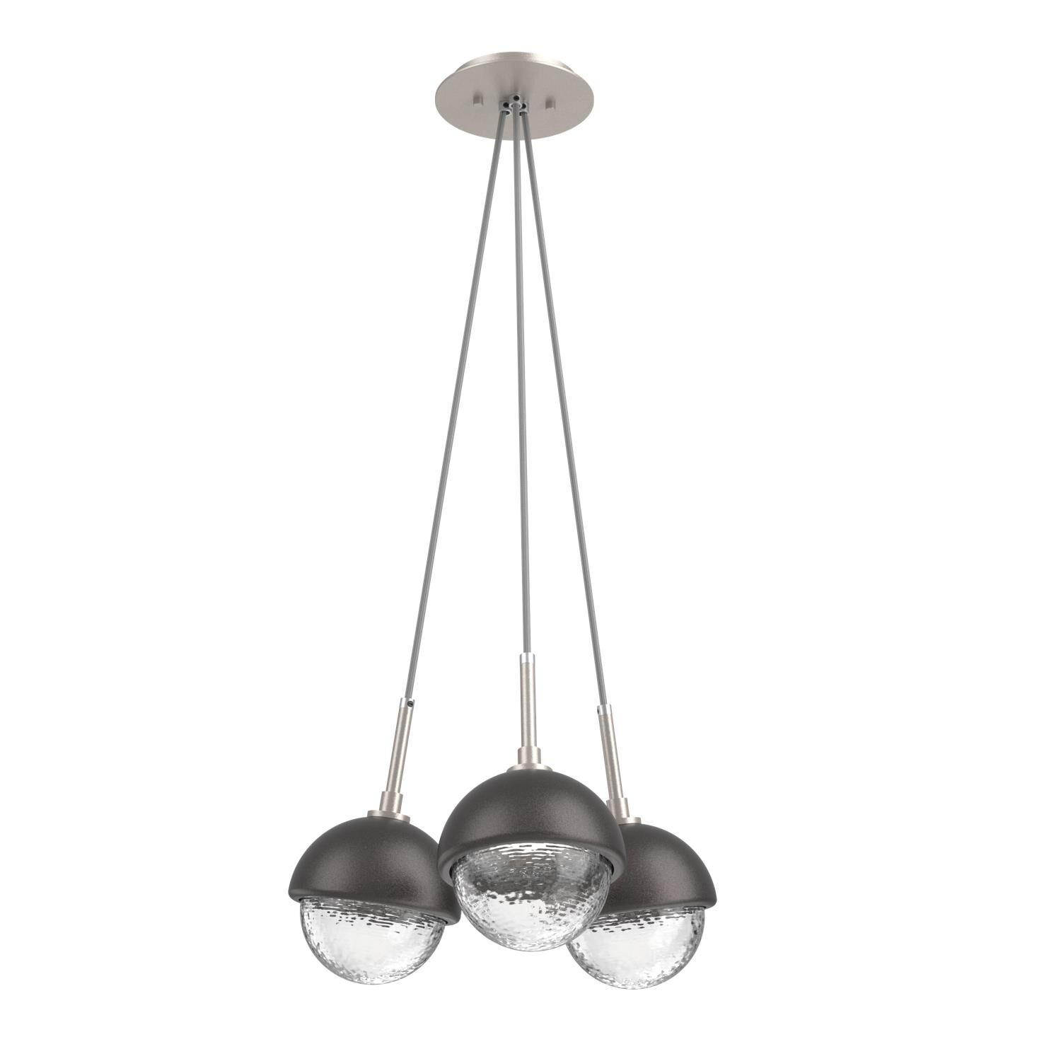 Shown in Beige Silver finish and Clear glass and Graphite accent