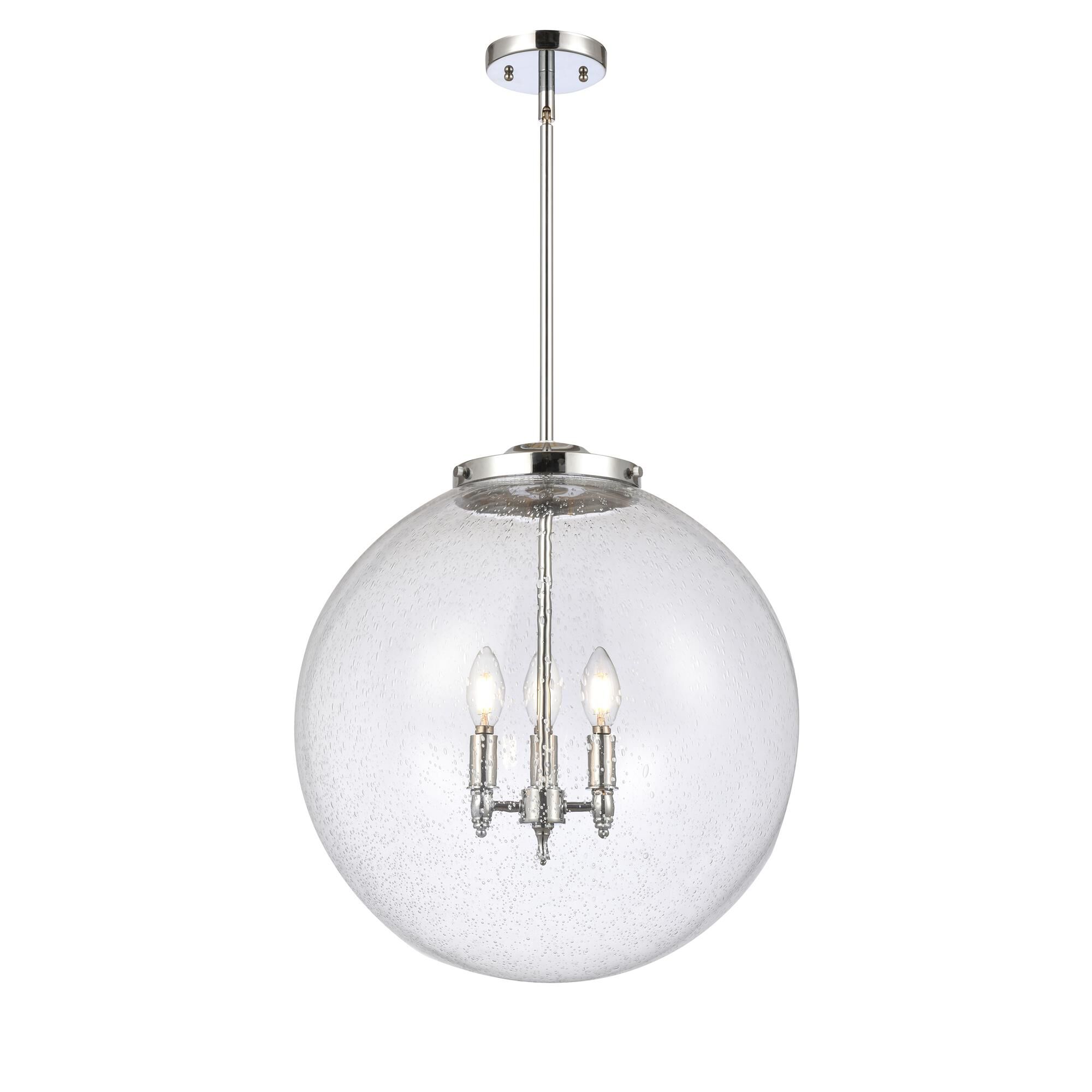 Shown in Polished Chrome finish and Seedy Beacon glass