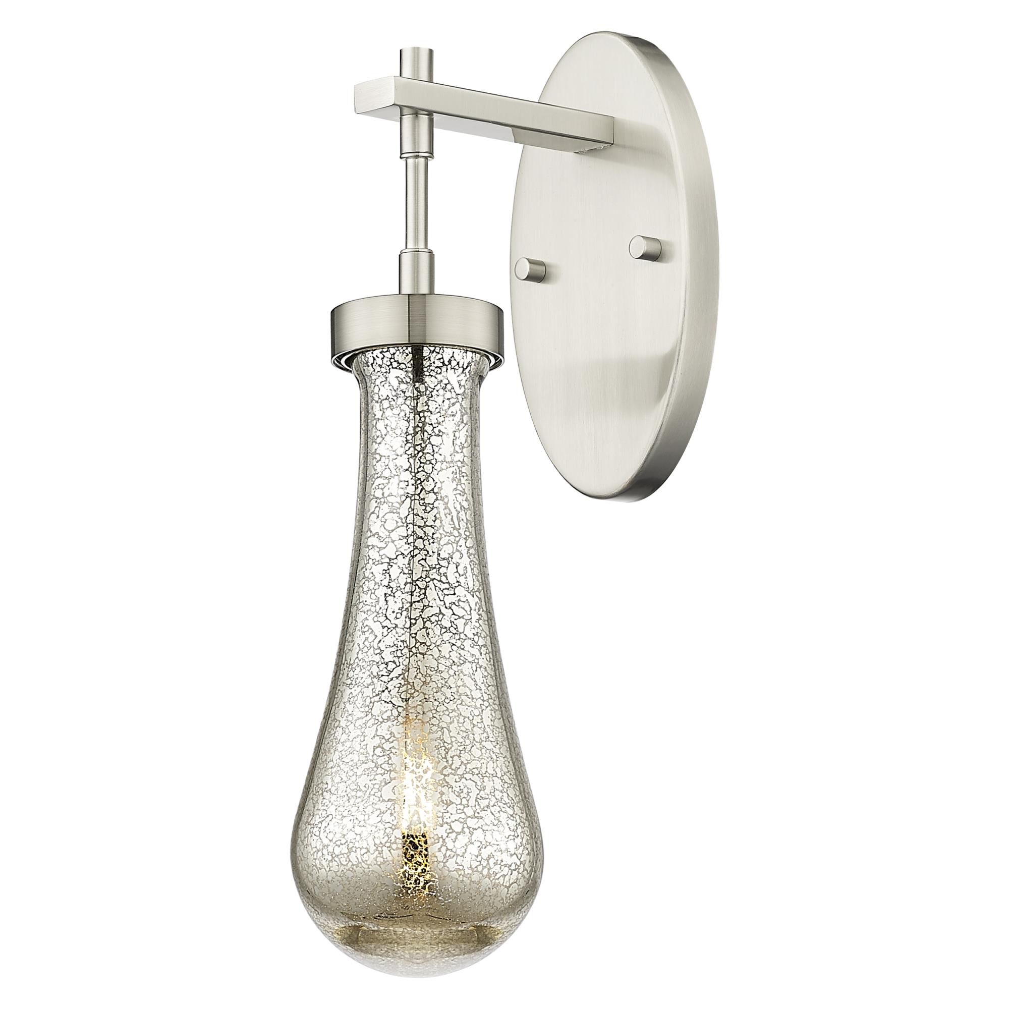 Shown in Satin Nickel finish and Mercury glass