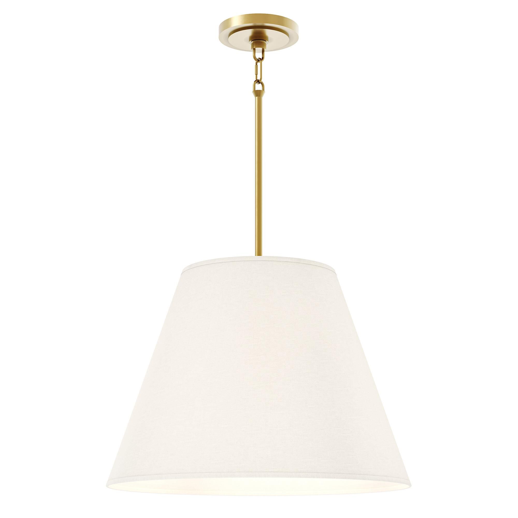 Shown in Modern Brass finish and Shannon Oyster shade