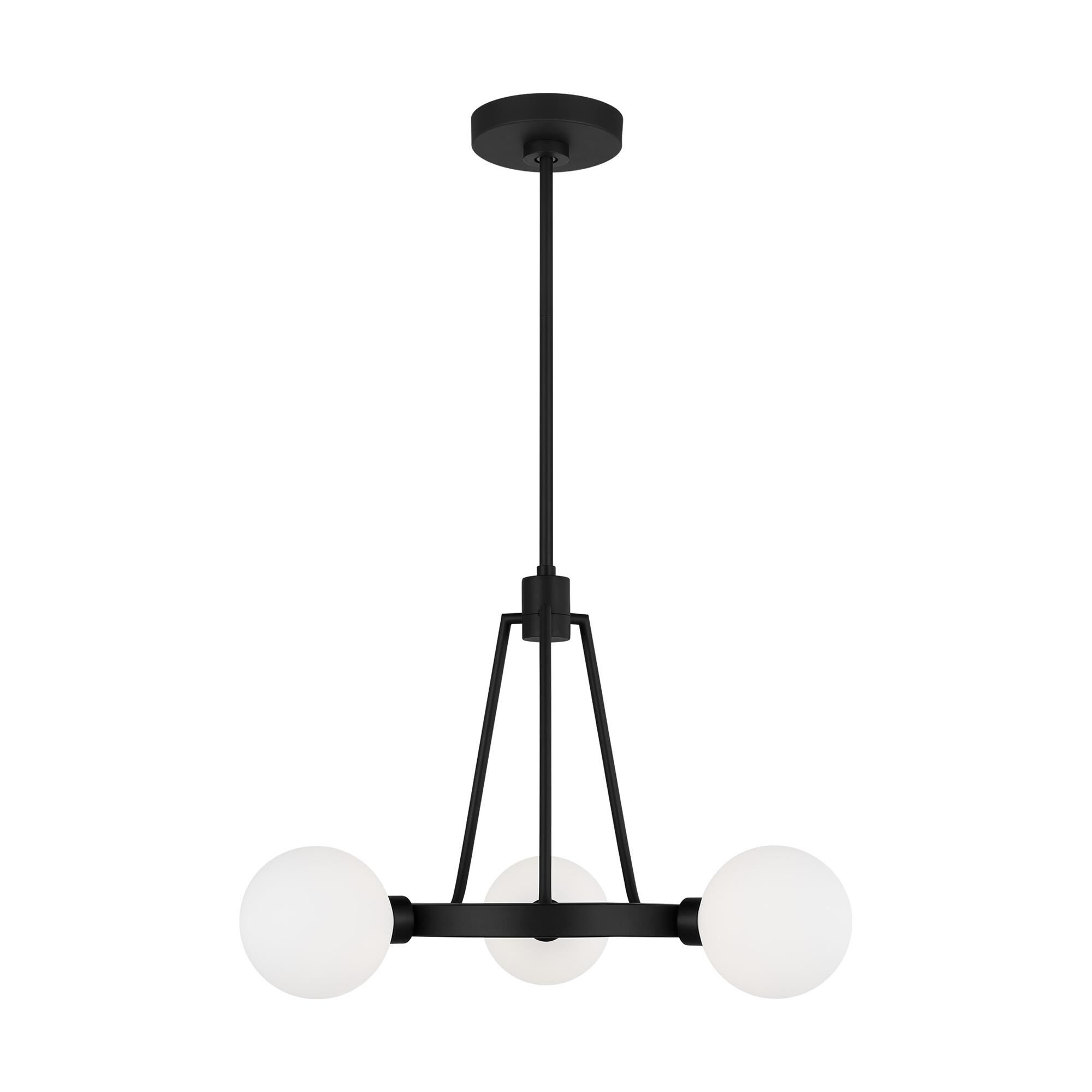 Shown in Midnight Black finish and Milk glass and Milk Glass s shade