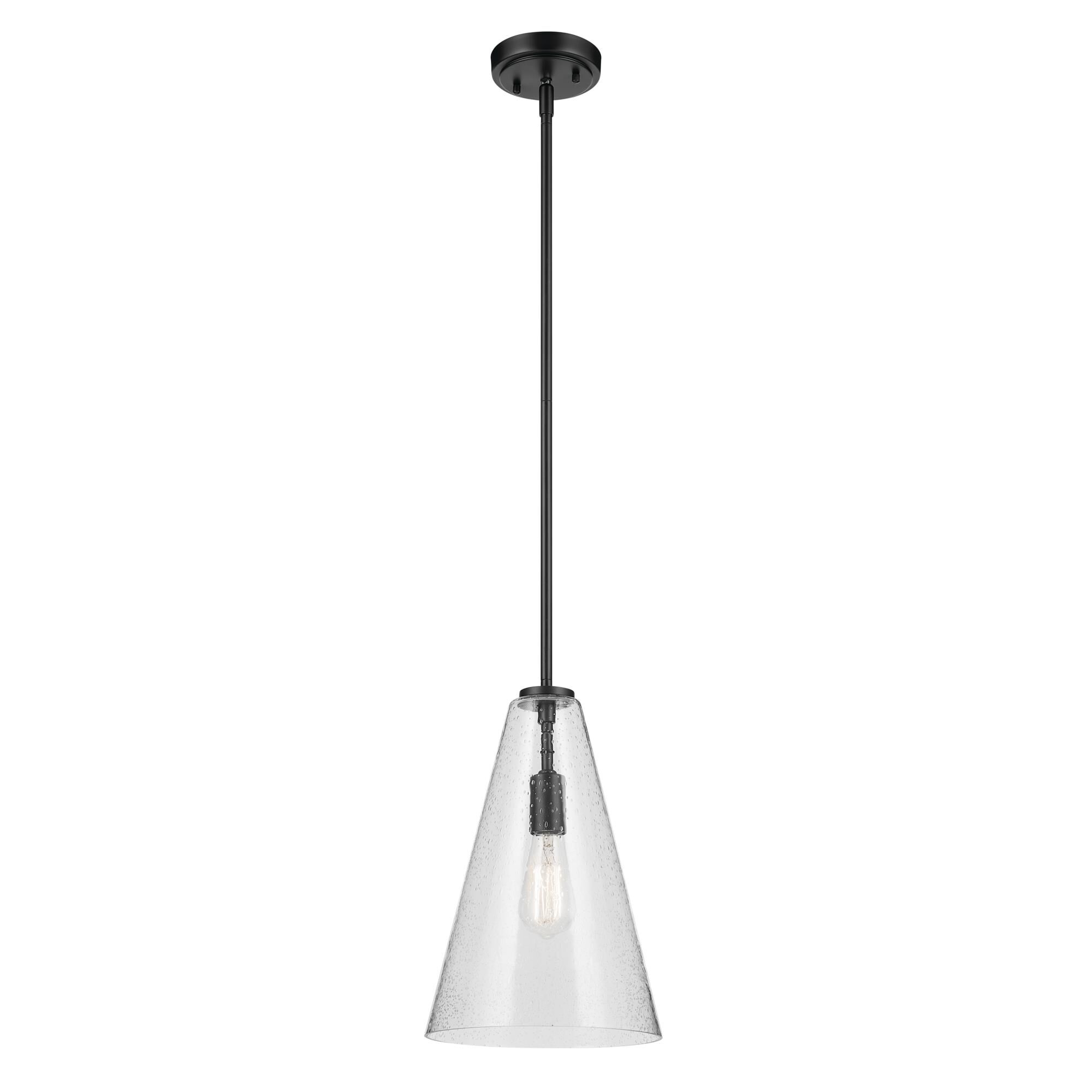 Shown in Black finish and Clear Seeded glass