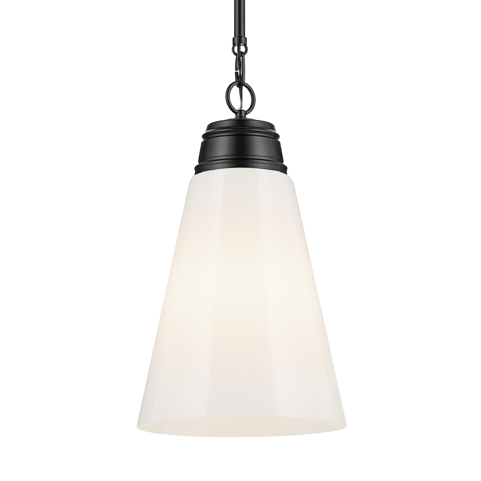 Shown in Black finish and Opal glass