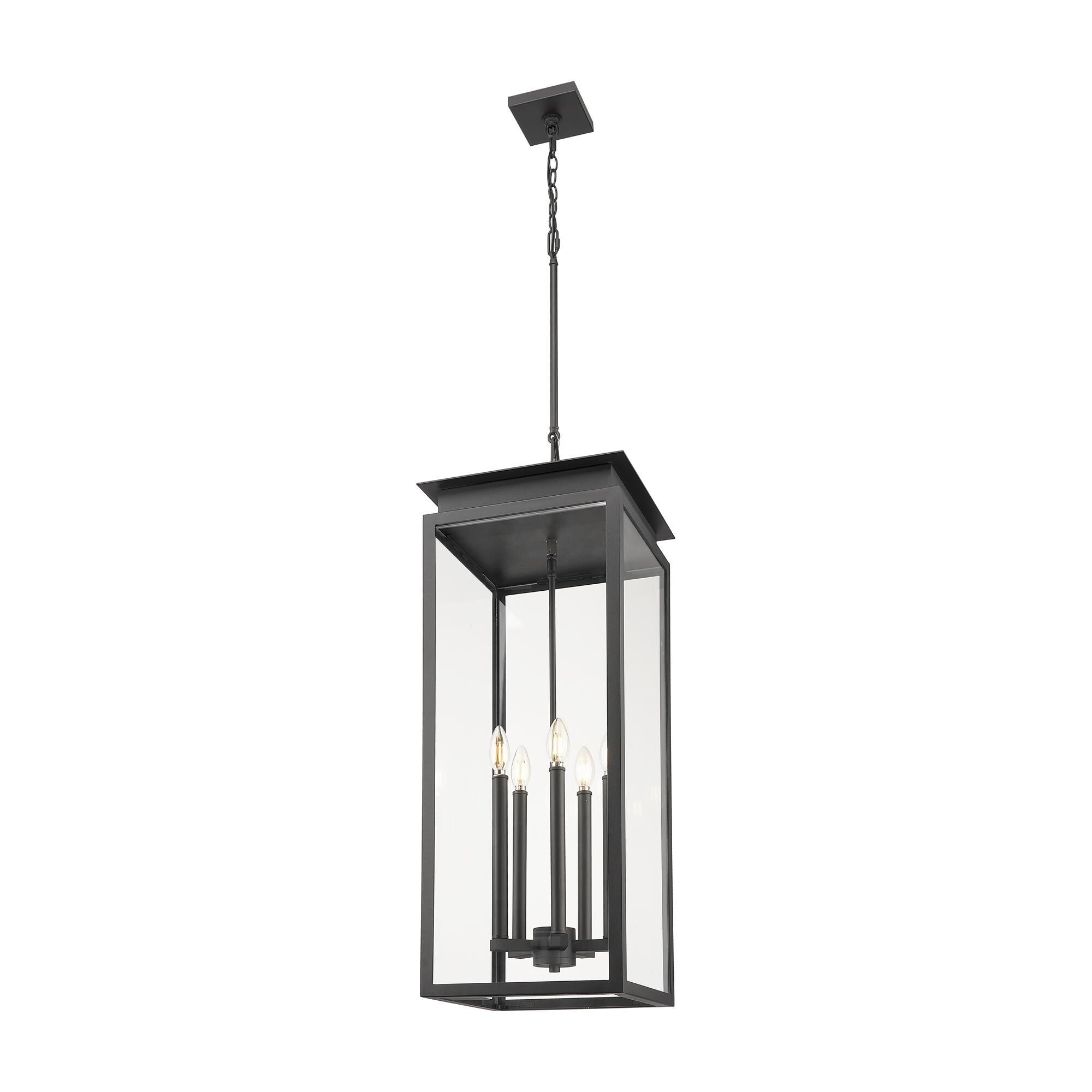 Shown in Black finish and Clear glass and Clear shade