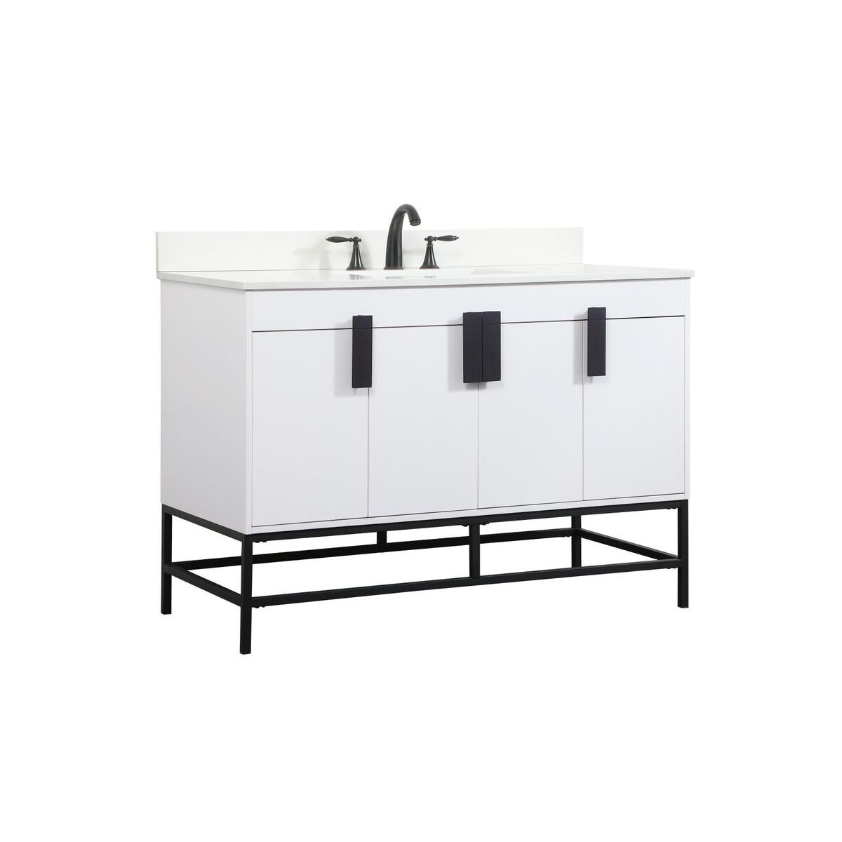 Shown in White finish and With Backsplash accent