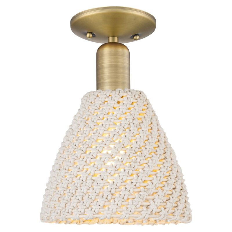 Bruno Marashlian Natural Ballston Dome 8 Inch Semi Flush Mount by Innovations Lighting